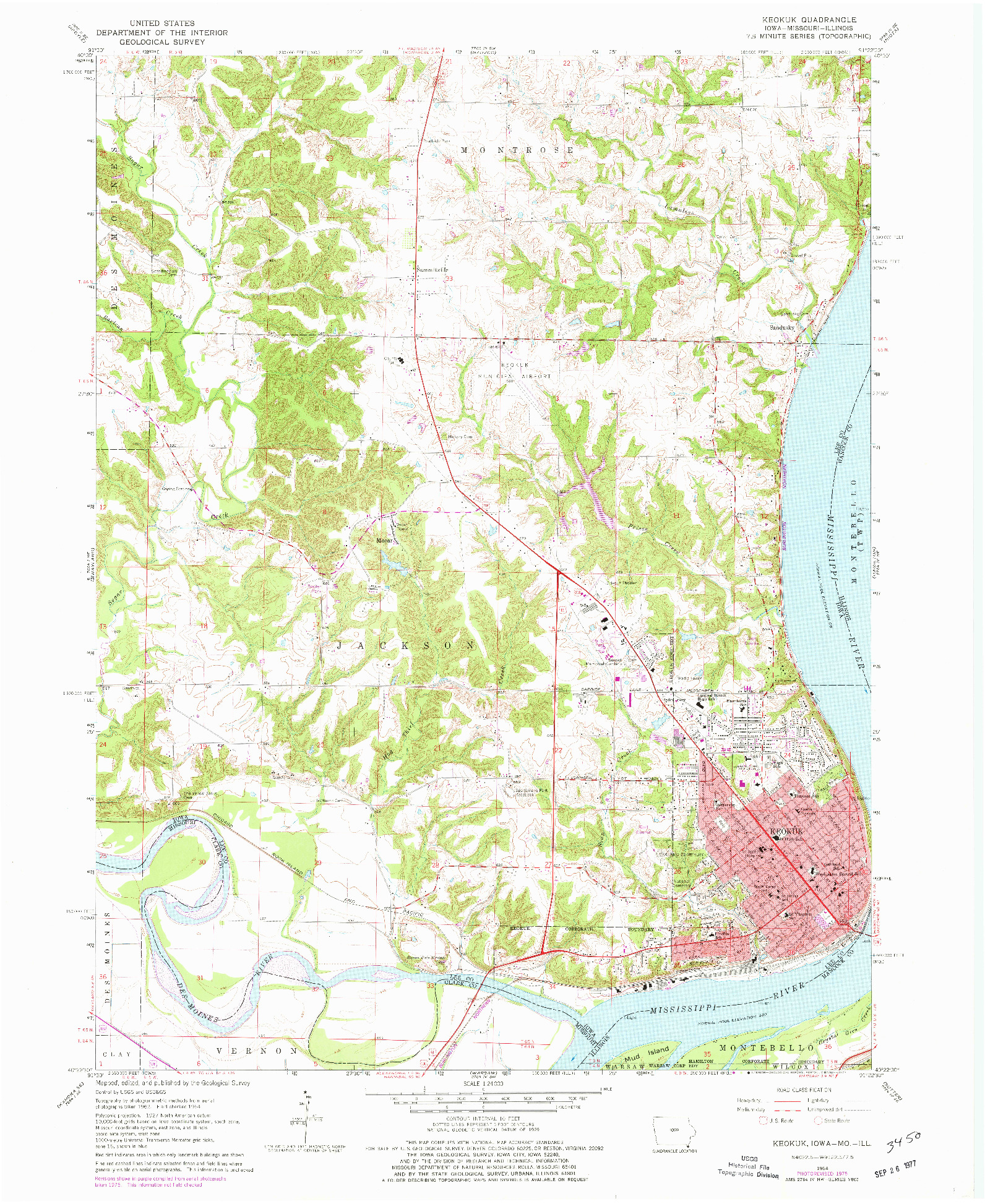 USGS 1:24000-SCALE QUADRANGLE FOR KEOKUK, IA 1964