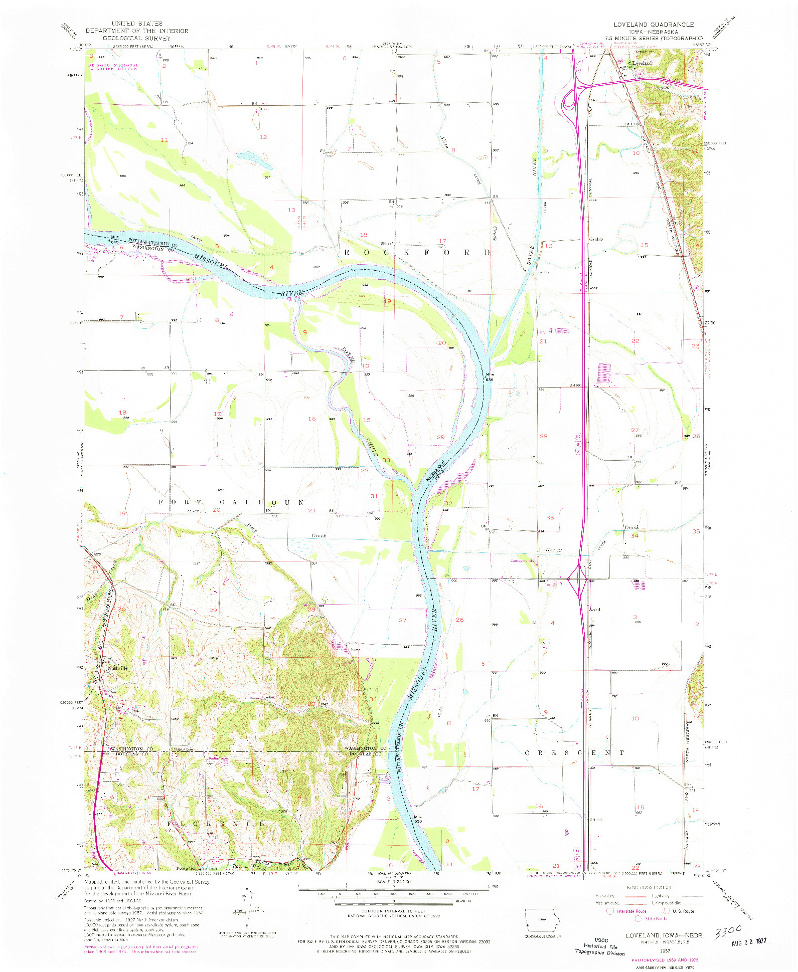 USGS 1:24000-SCALE QUADRANGLE FOR LOVELAND, IA 1957