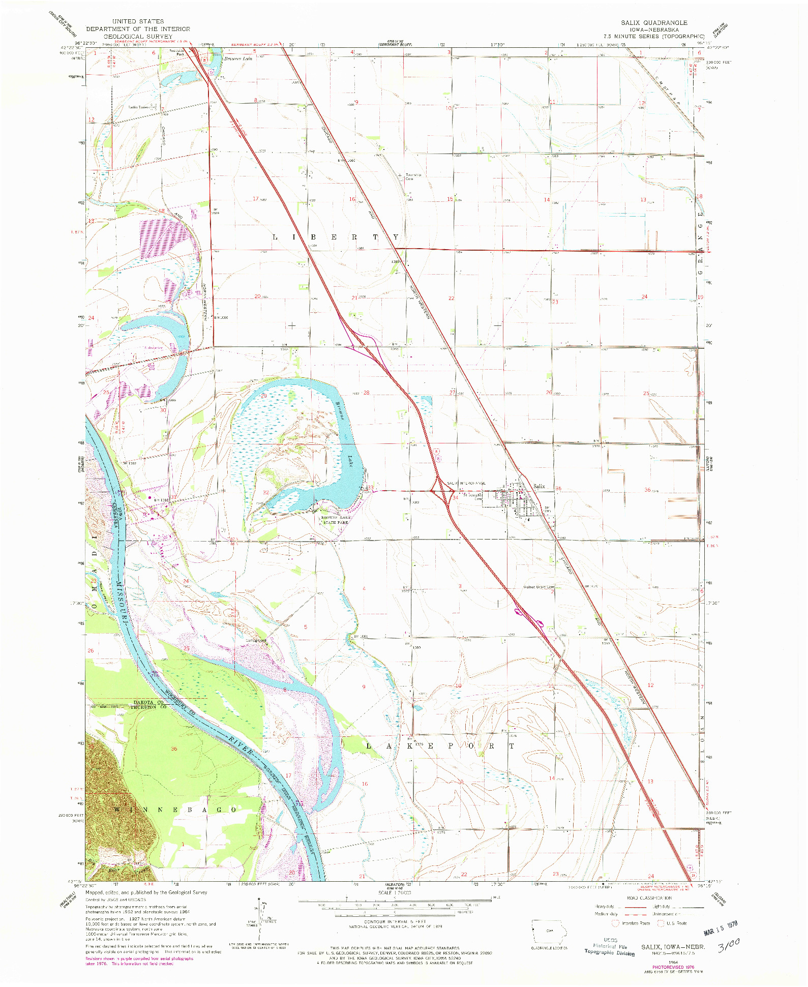 USGS 1:24000-SCALE QUADRANGLE FOR SALIX, IA 1964