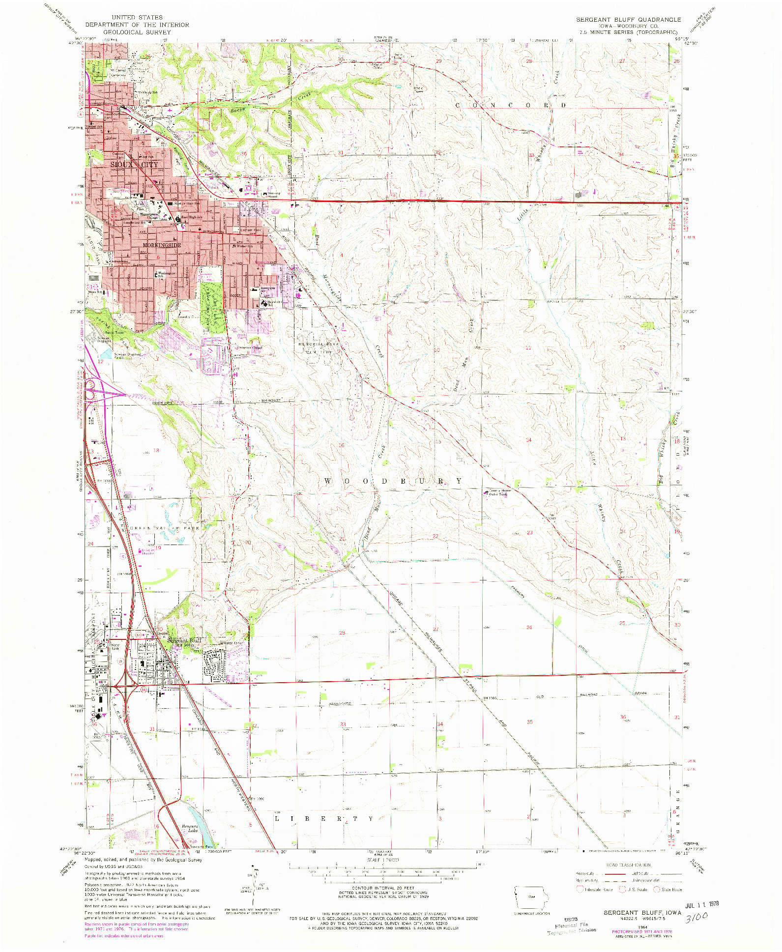 USGS 1:24000-SCALE QUADRANGLE FOR SERGEANT BLUFF, IA 1964