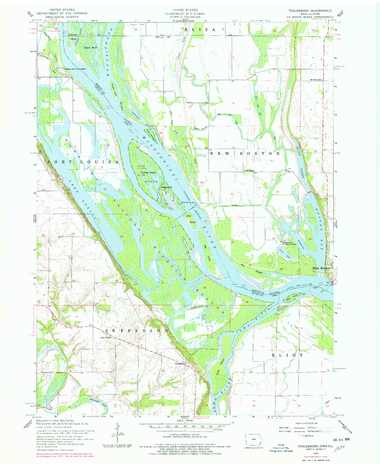 USGS 1:24000-SCALE QUADRANGLE FOR TOOLESBORO, IA 1953