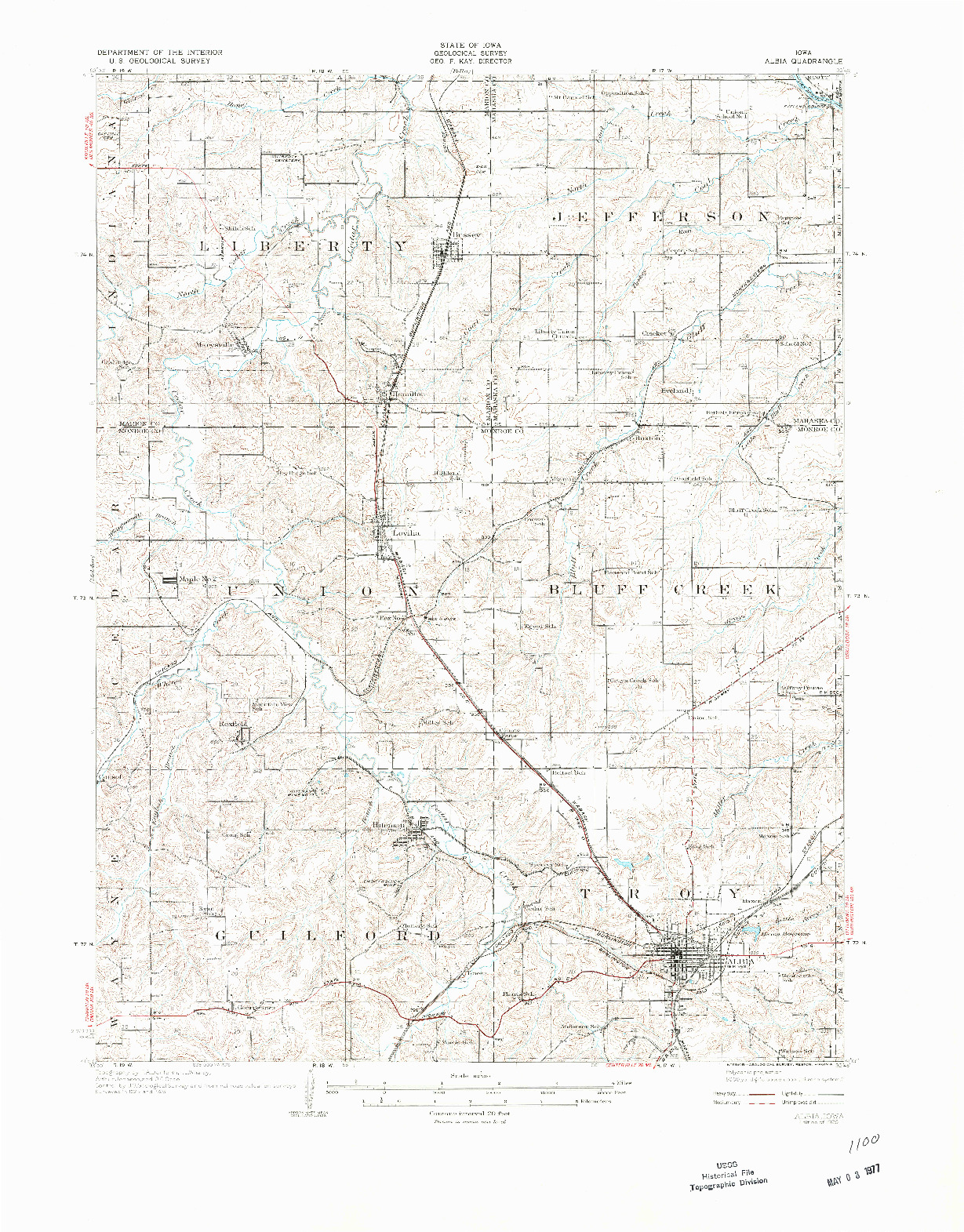 USGS 1:62500-SCALE QUADRANGLE FOR ALBIA, IA 1929