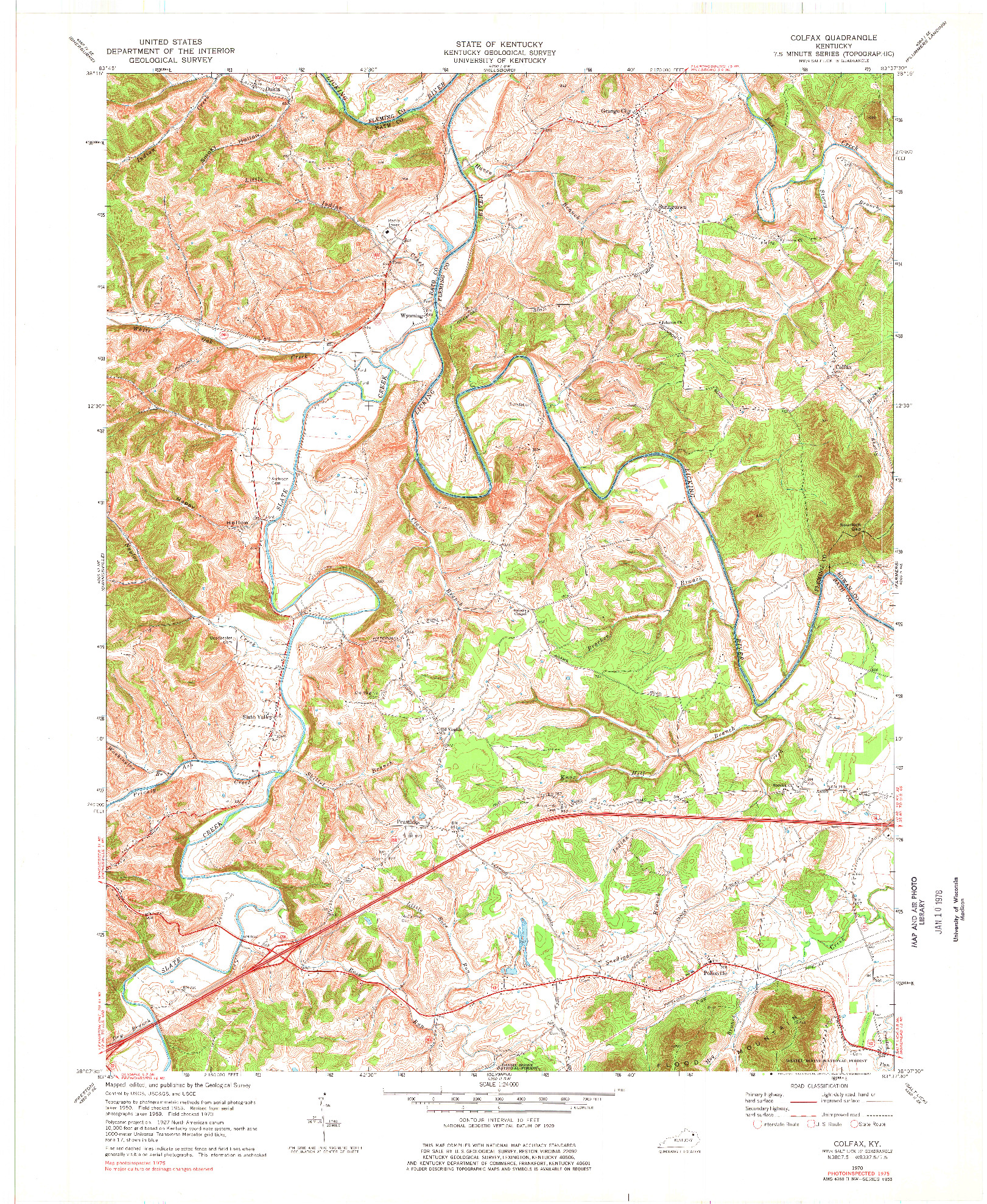 USGS 1:24000-SCALE QUADRANGLE FOR COLFAX, KY 1970