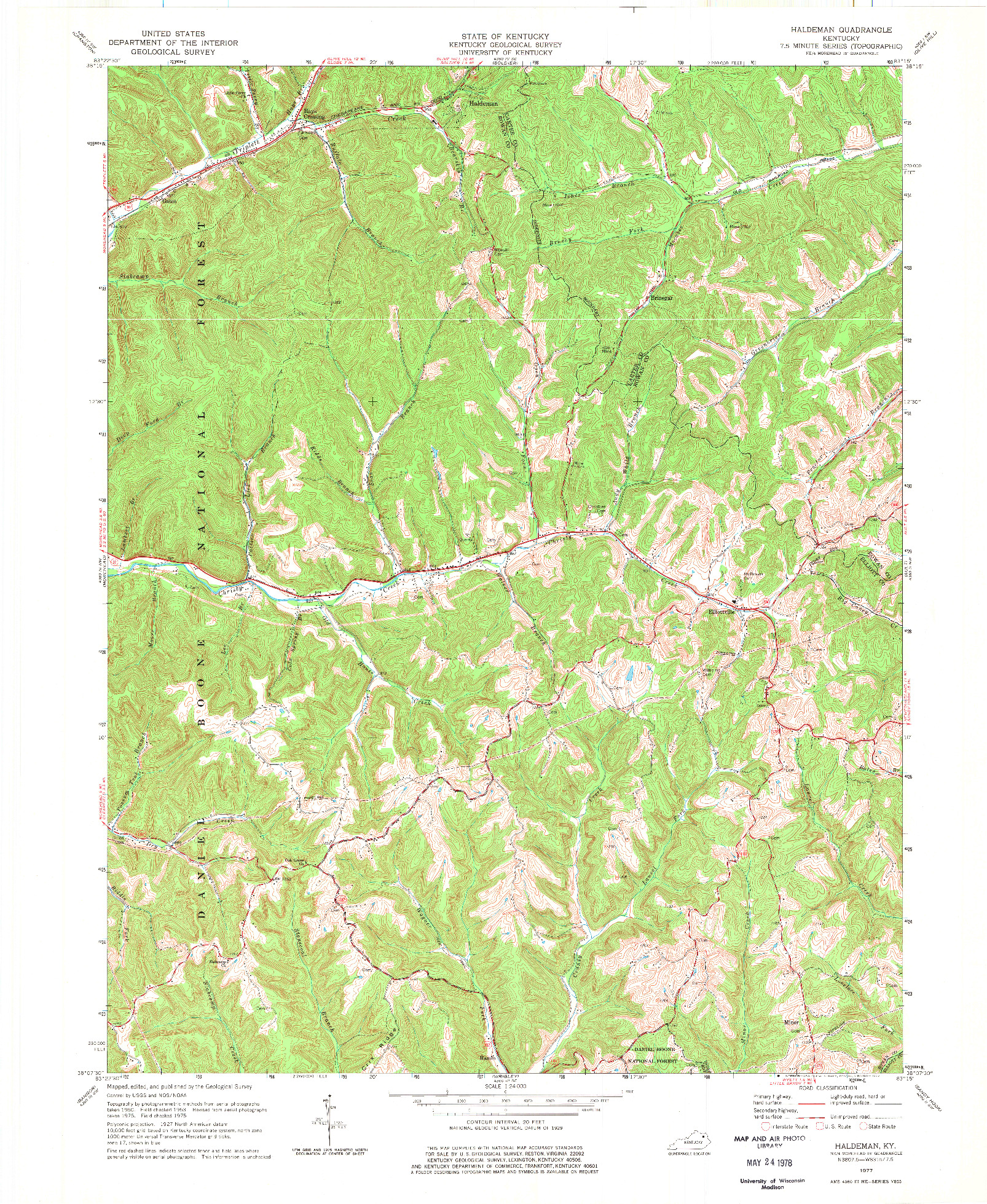 USGS 1:24000-SCALE QUADRANGLE FOR HALDEMAN, KY 1977