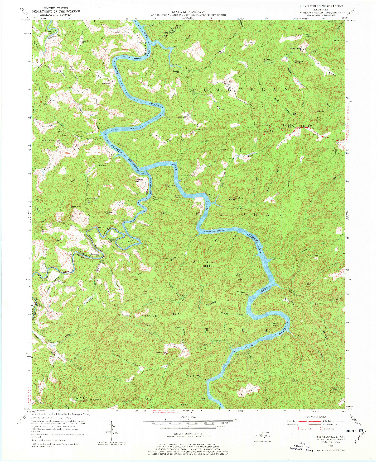 USGS 1:24000-SCALE QUADRANGLE FOR NEVELSVILLE, KY 1954