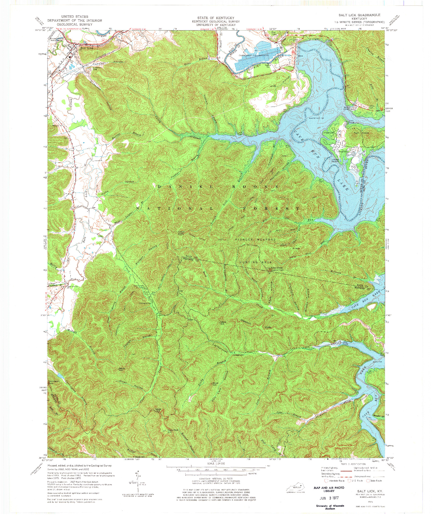 USGS 1:24000-SCALE QUADRANGLE FOR SALT LICK, KY 1975