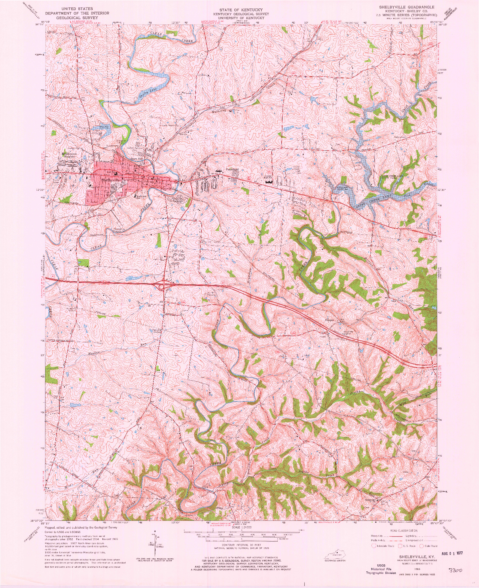 USGS 1:24000-SCALE QUADRANGLE FOR SHELBYVILLE, KY 1965