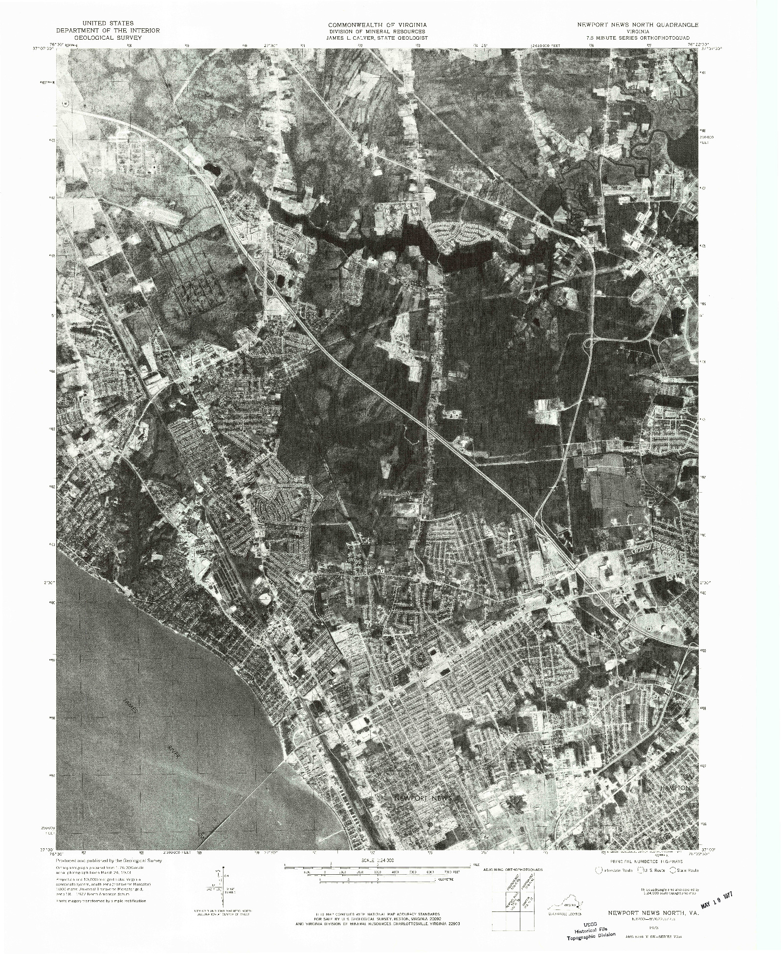 USGS 1:24000-SCALE QUADRANGLE FOR NEWPORT NEWS NORTH, VA 1973