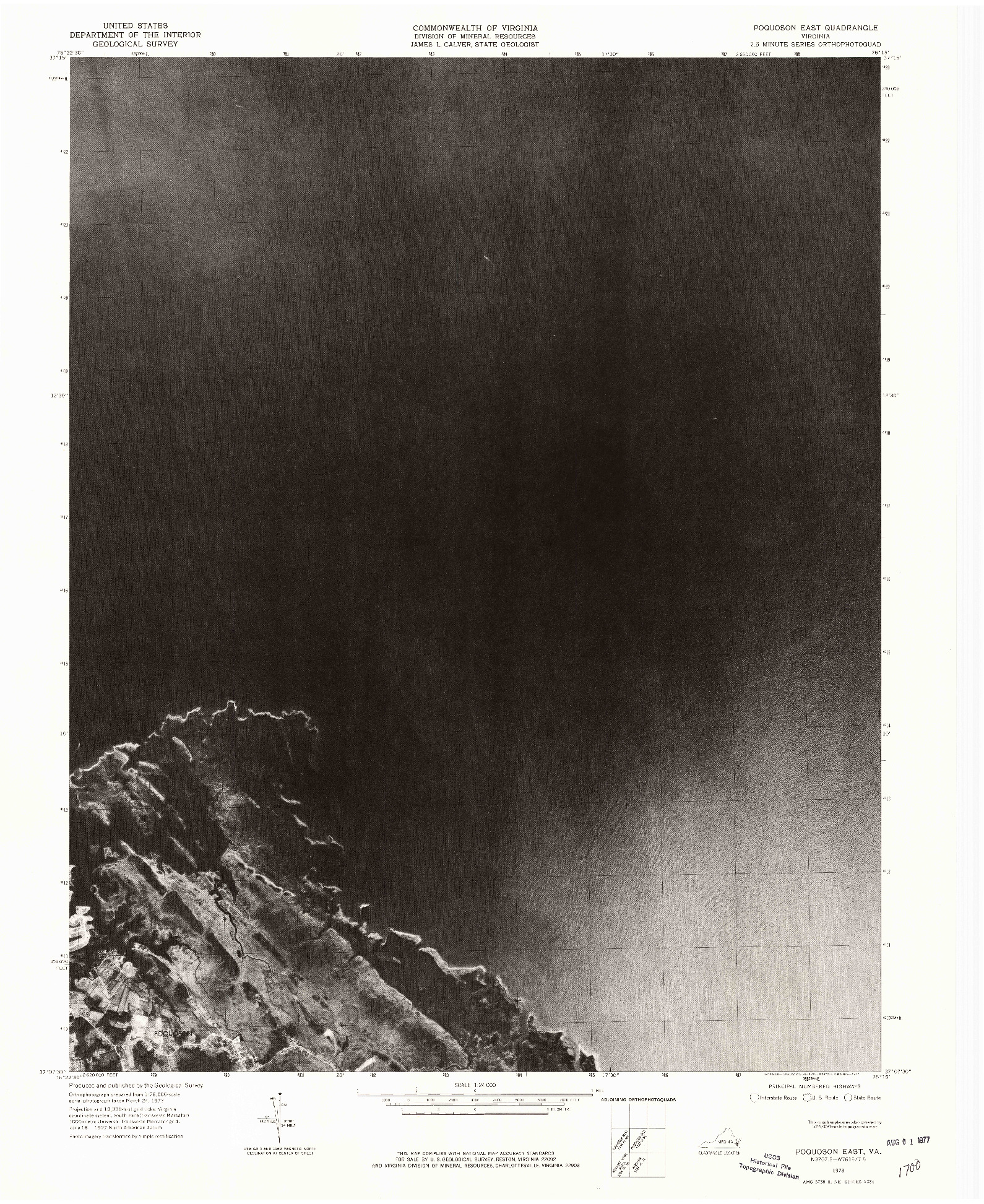 USGS 1:24000-SCALE QUADRANGLE FOR POQUOSON EAST, VA 1973