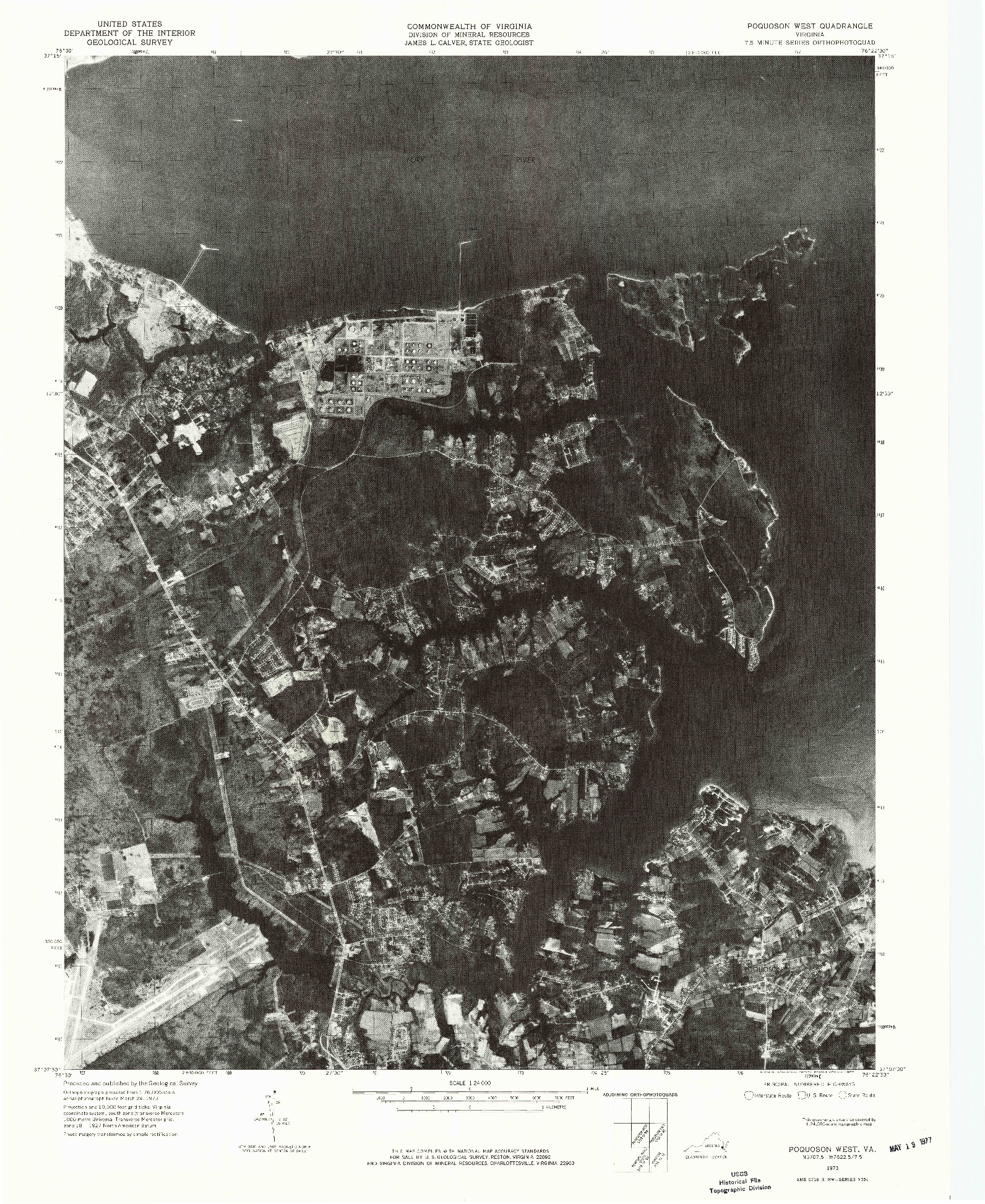 USGS 1:24000-SCALE QUADRANGLE FOR POQUOSON WEST, VA 1973