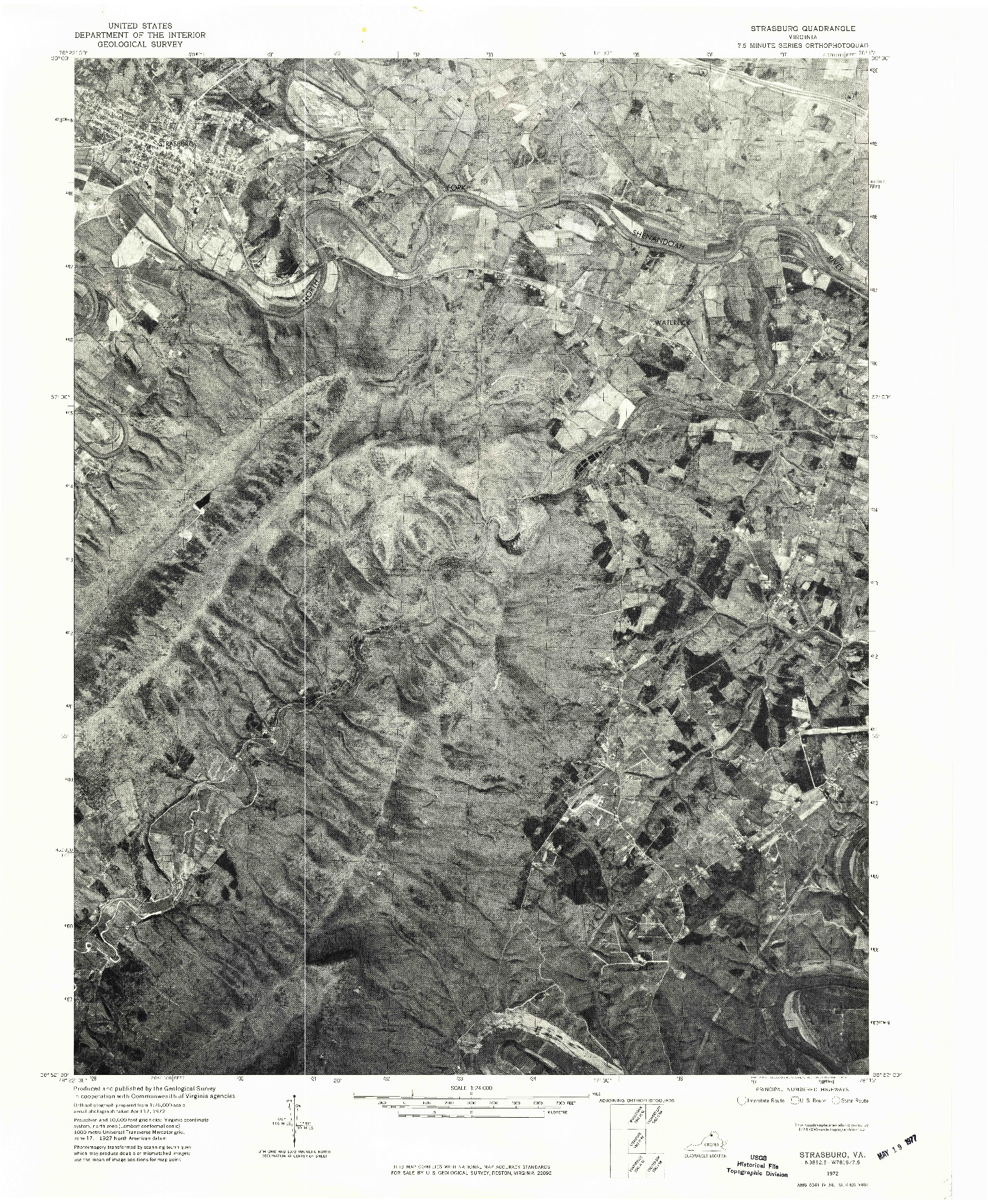 USGS 1:24000-SCALE QUADRANGLE FOR STRASBURG, VA 1972