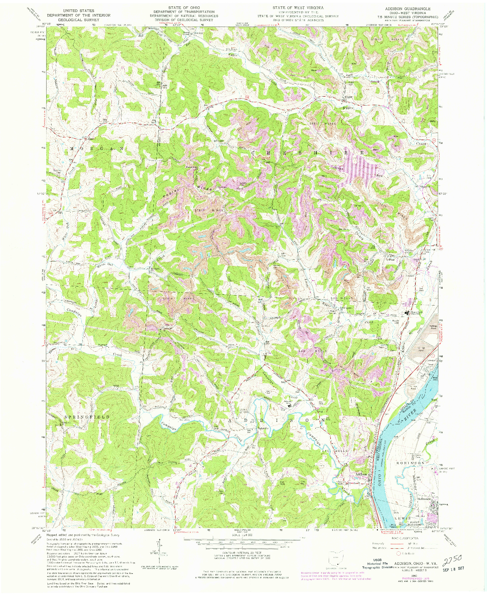 USGS 1:24000-SCALE QUADRANGLE FOR ADDISON, OH 1960