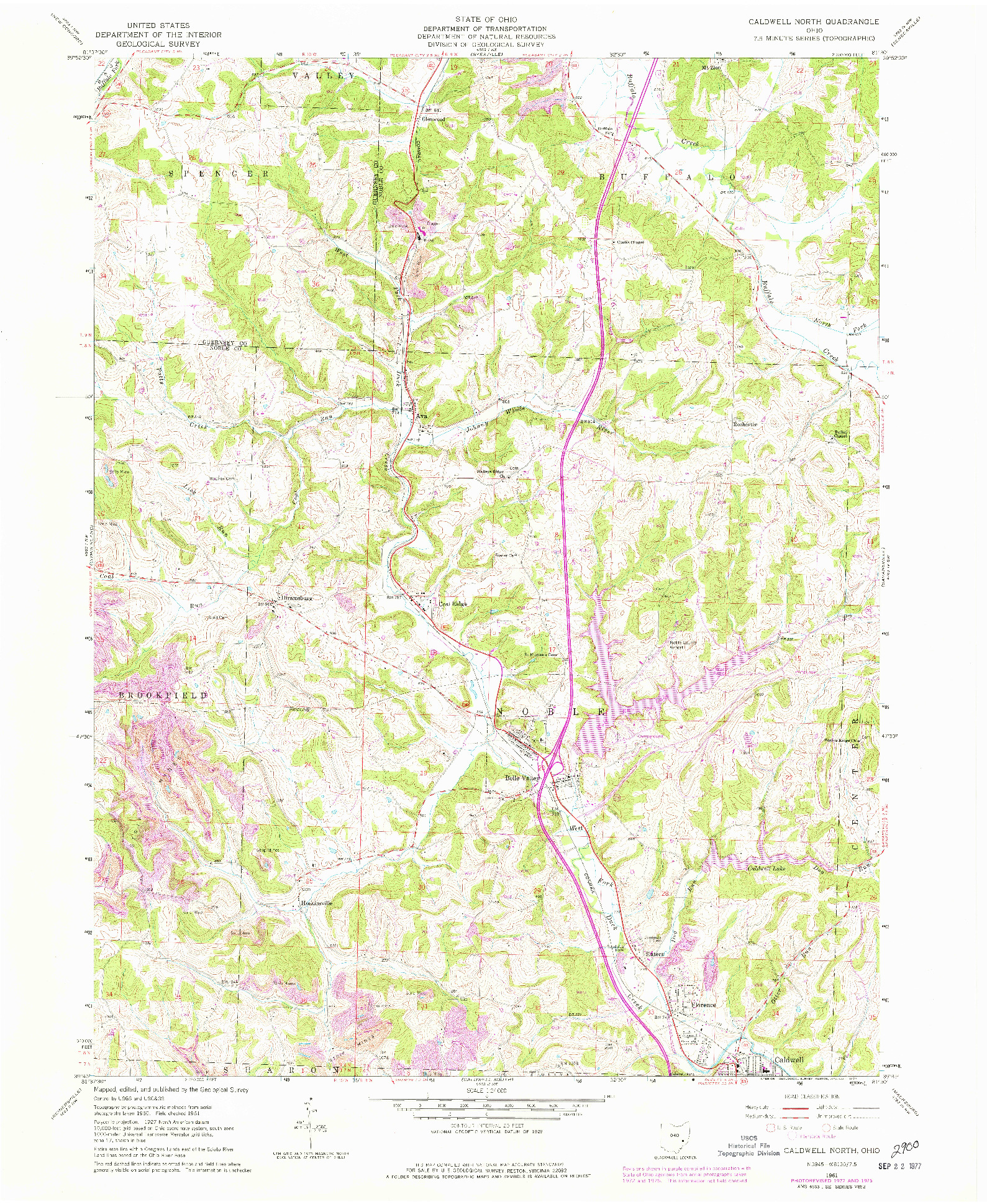 USGS 1:24000-SCALE QUADRANGLE FOR CALDWELL NORTH, OH 1961