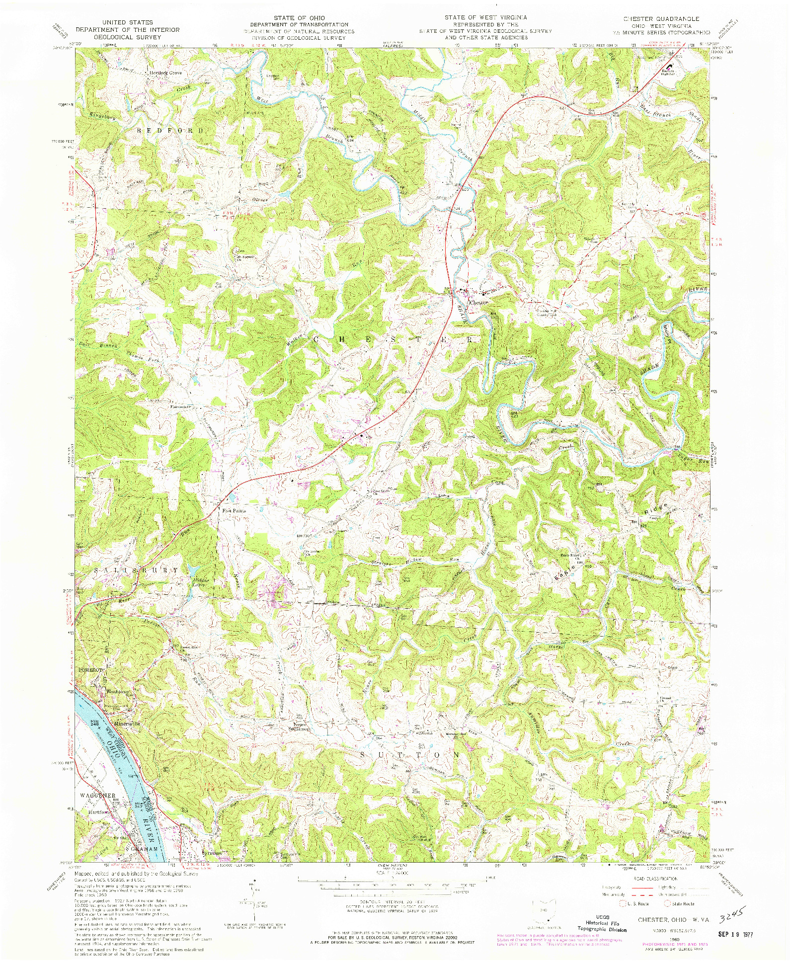 USGS 1:24000-SCALE QUADRANGLE FOR CHESTER, OH 1960