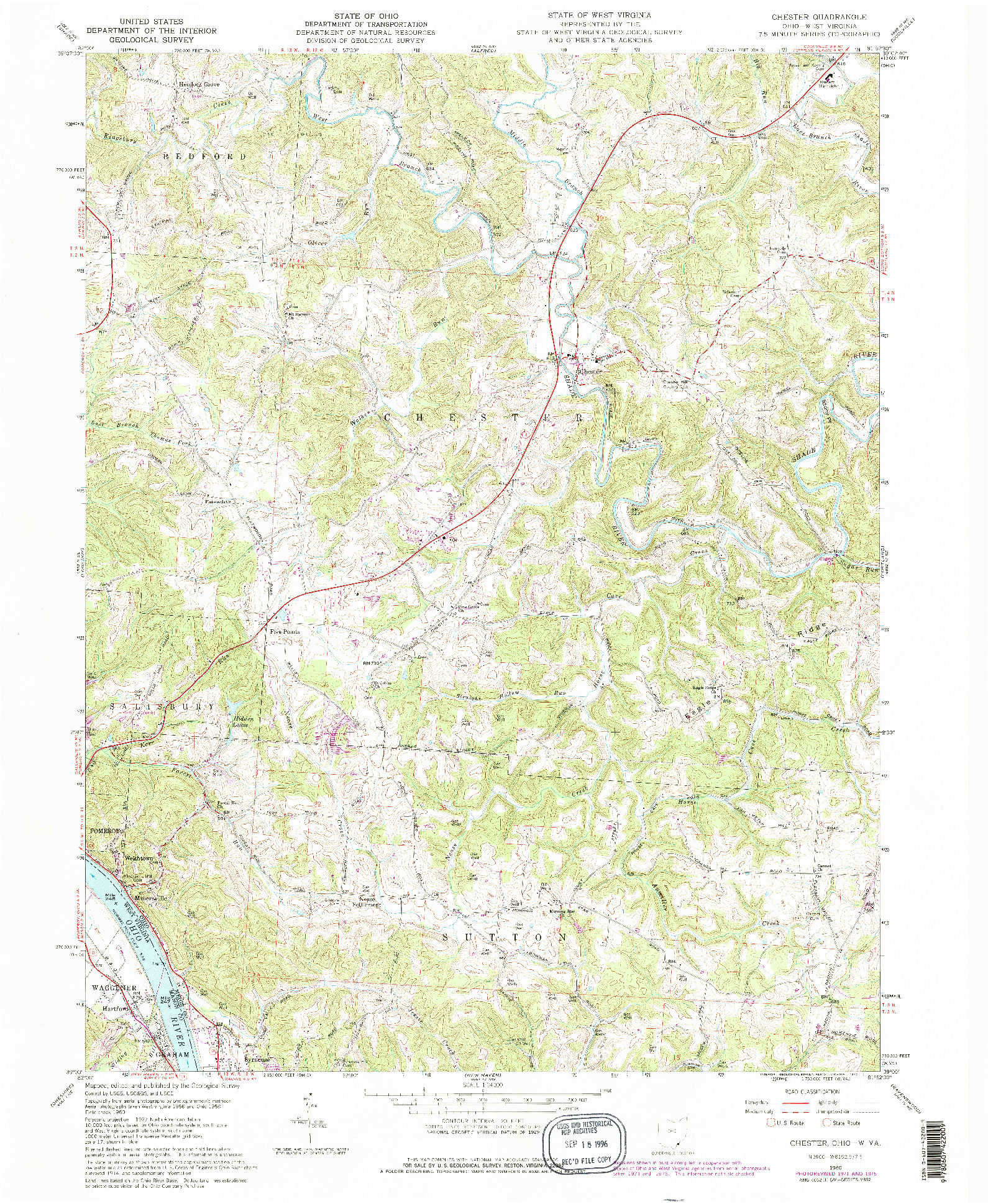 USGS 1:24000-SCALE QUADRANGLE FOR CHESTER, OH 1960