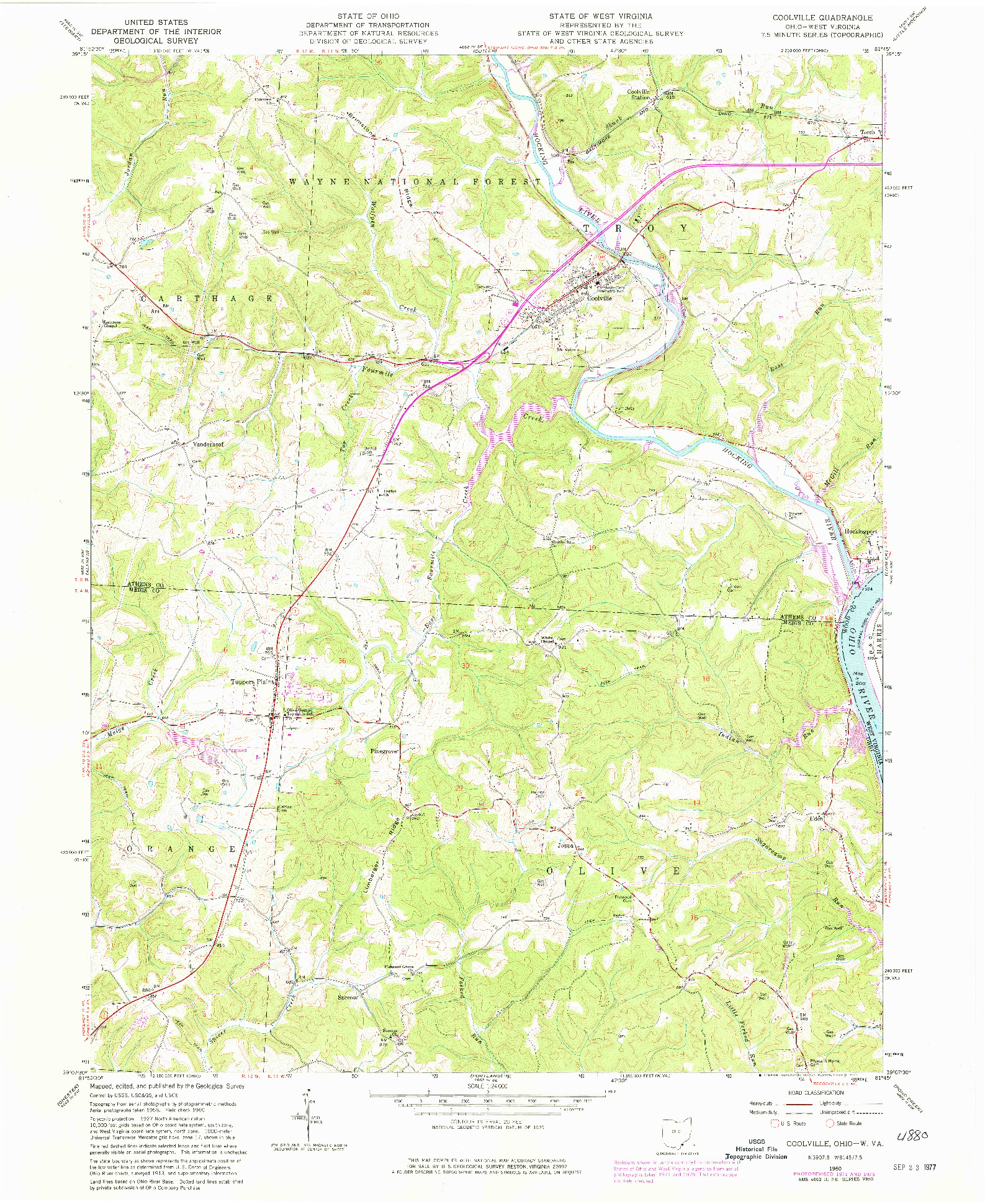 USGS 1:24000-SCALE QUADRANGLE FOR COOLVILLE, OH 1960