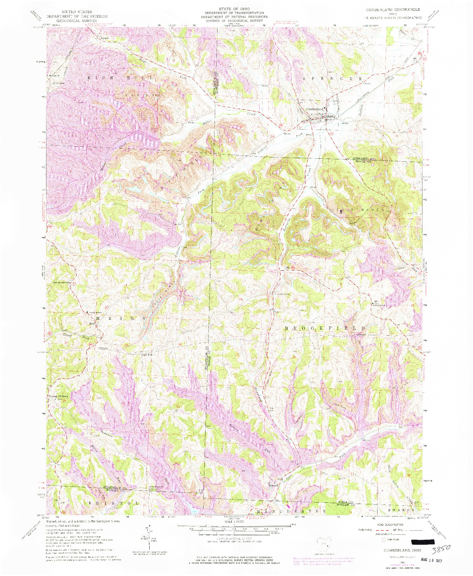 USGS 1:24000-SCALE QUADRANGLE FOR CUMBERLAND, OH 1961