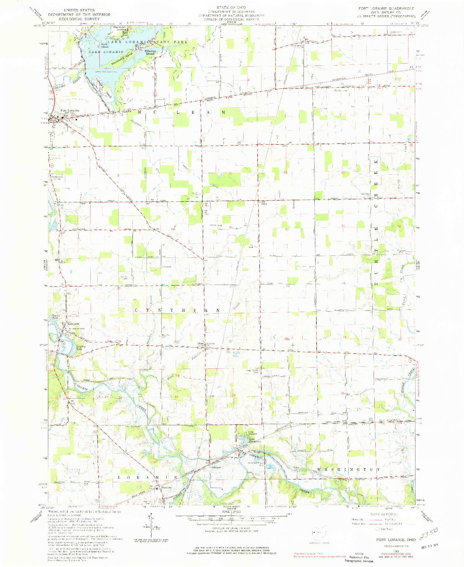 USGS 1:24000-SCALE QUADRANGLE FOR FORT LORAMIE, OH 1961