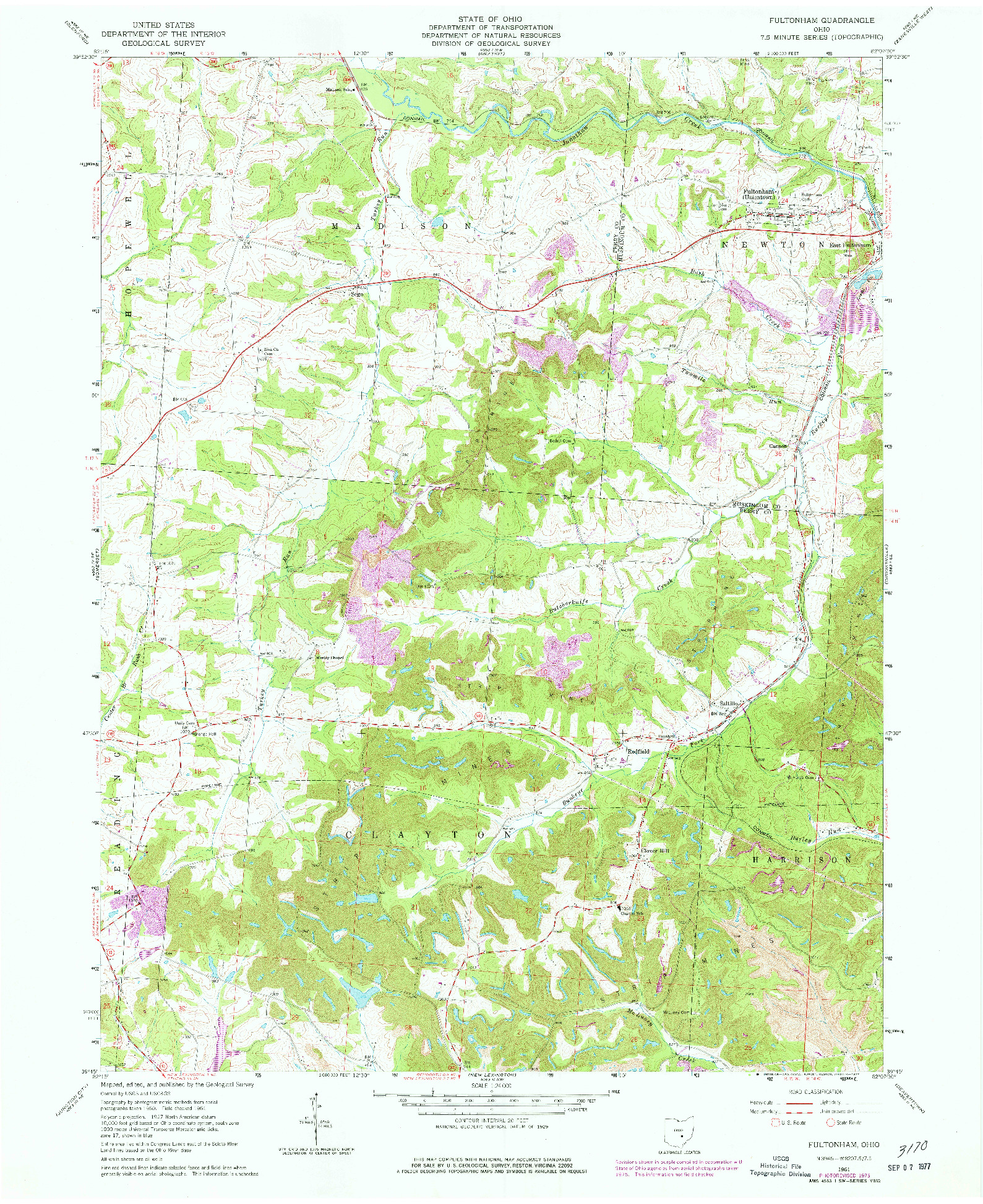 USGS 1:24000-SCALE QUADRANGLE FOR FULTONHAM, OH 1961