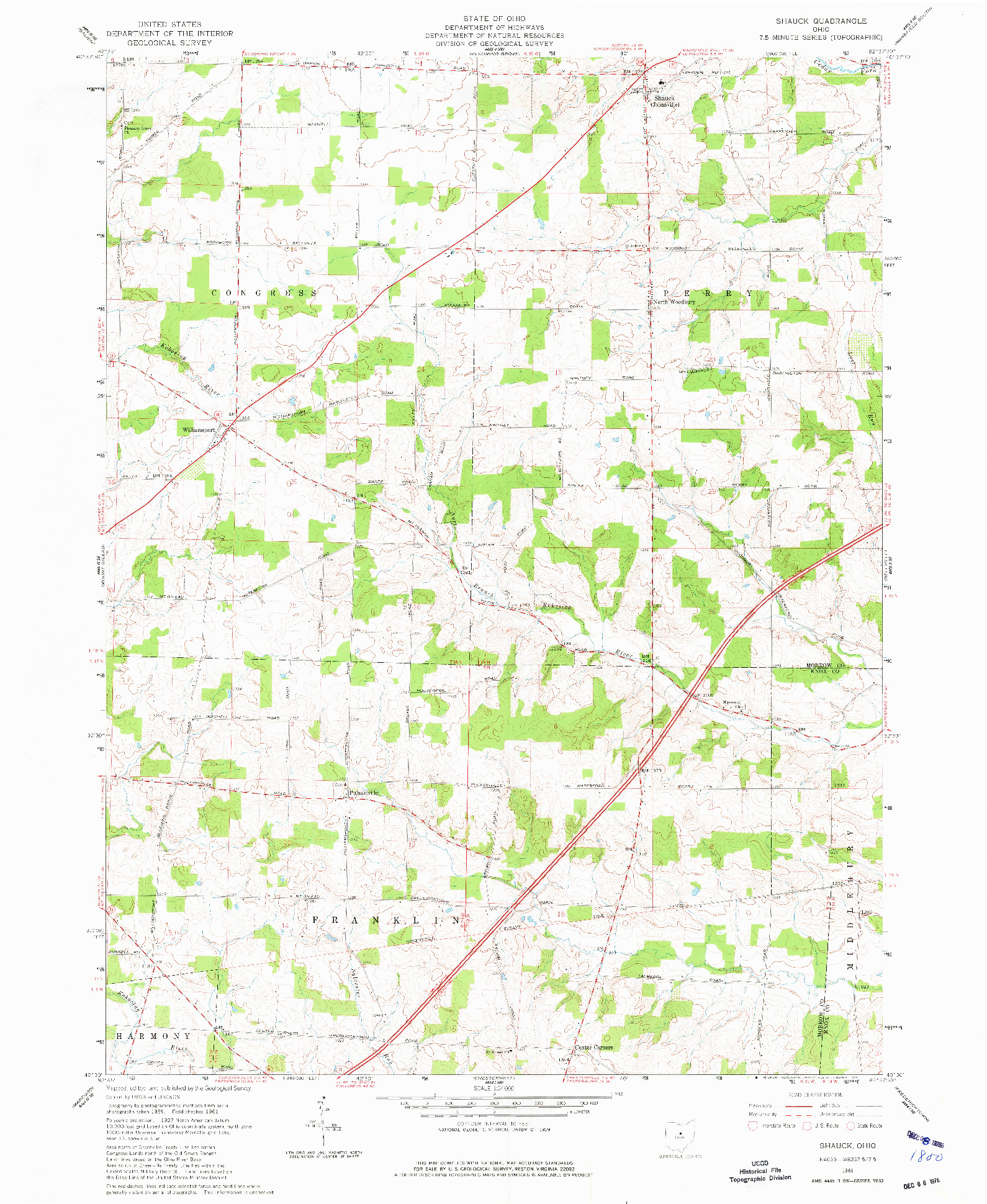 USGS 1:24000-SCALE QUADRANGLE FOR SHAUCK, OH 1961