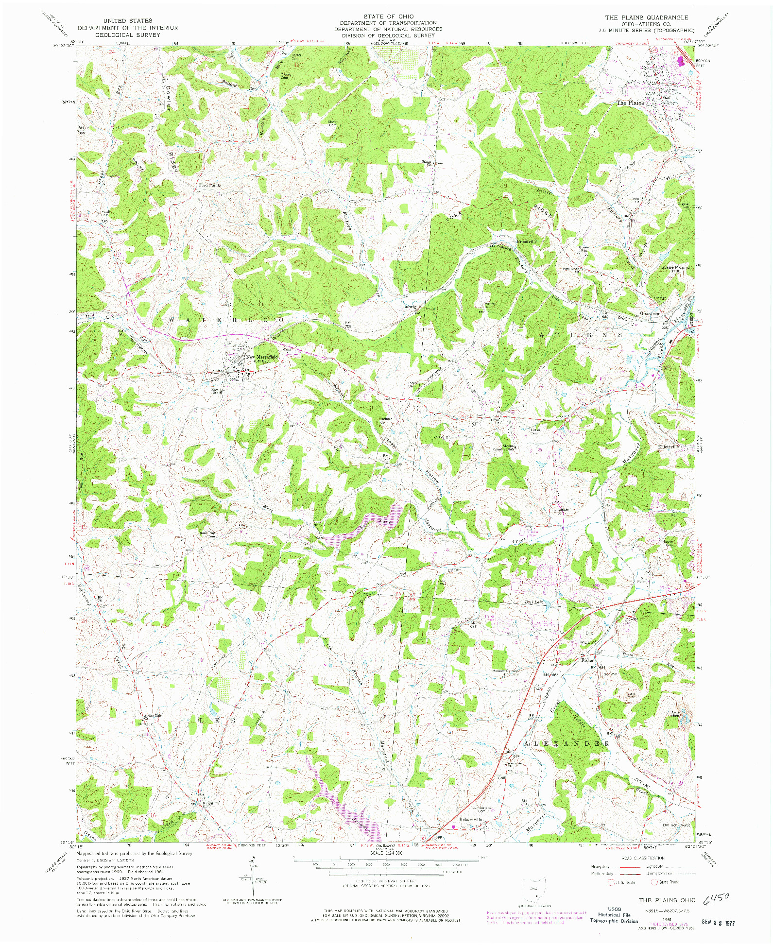 USGS 1:24000-SCALE QUADRANGLE FOR THE PLAINS, OH 1961