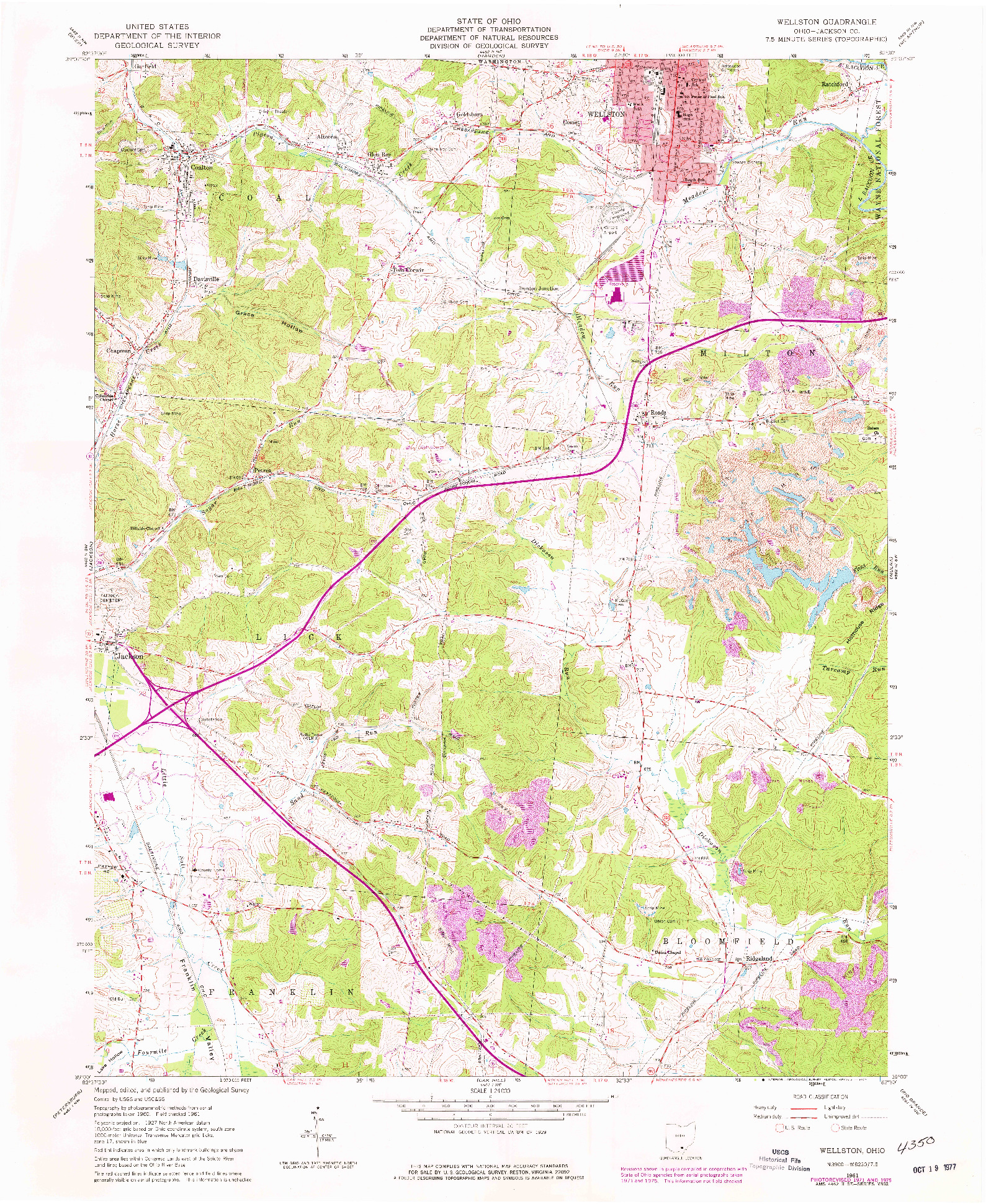 USGS 1:24000-SCALE QUADRANGLE FOR WELLSTON, OH 1961