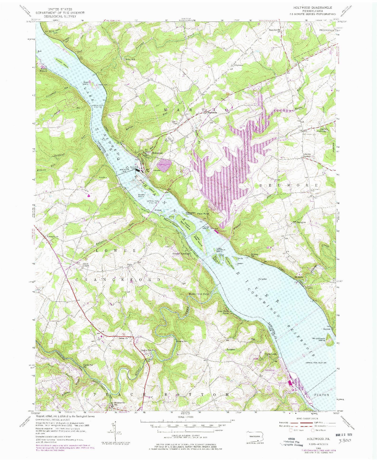 USGS 1:24000-SCALE QUADRANGLE FOR HOLTWOOD, PA 1955