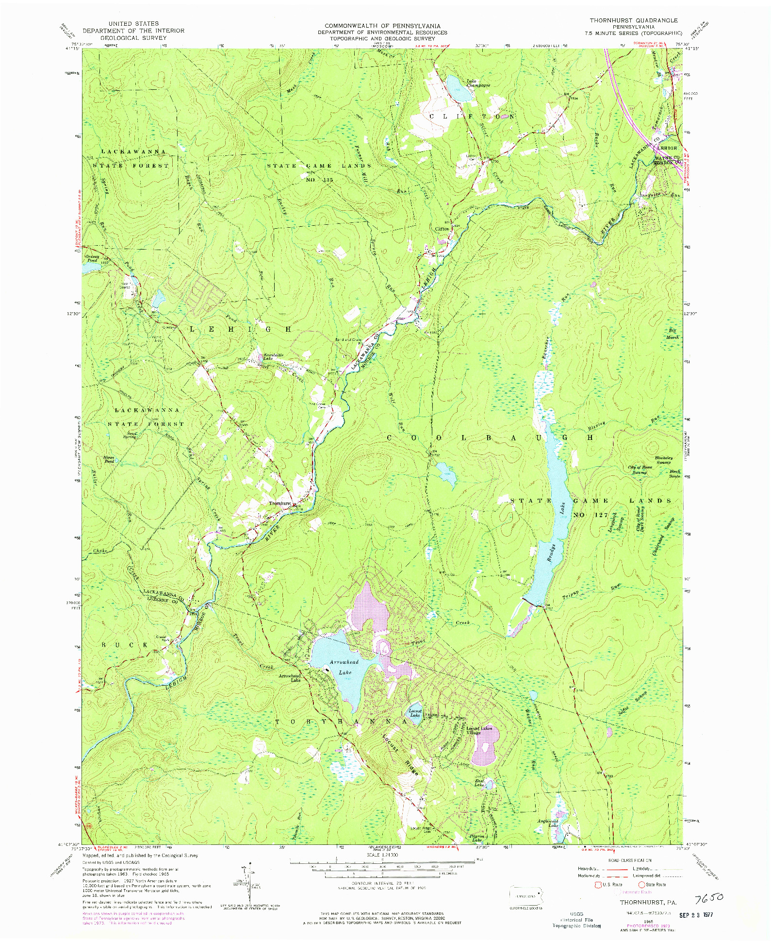 USGS 1:24000-SCALE QUADRANGLE FOR THORNHURST, PA 1965