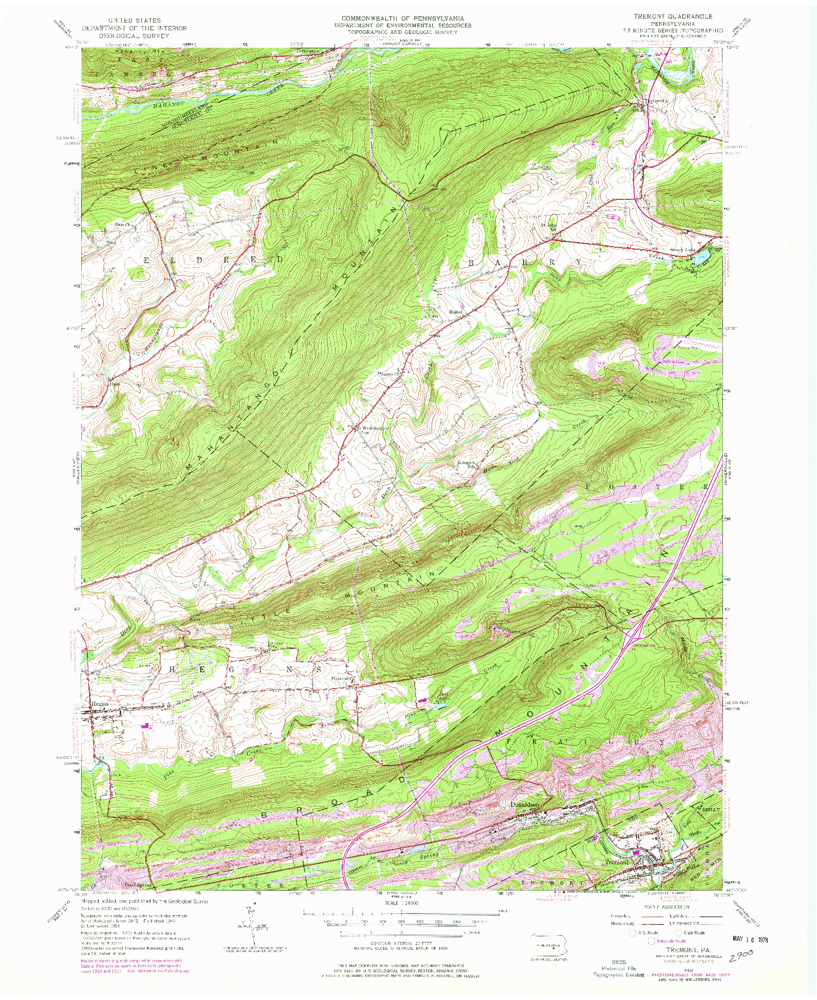 USGS 1:24000-SCALE QUADRANGLE FOR TREMONT, PA 1954