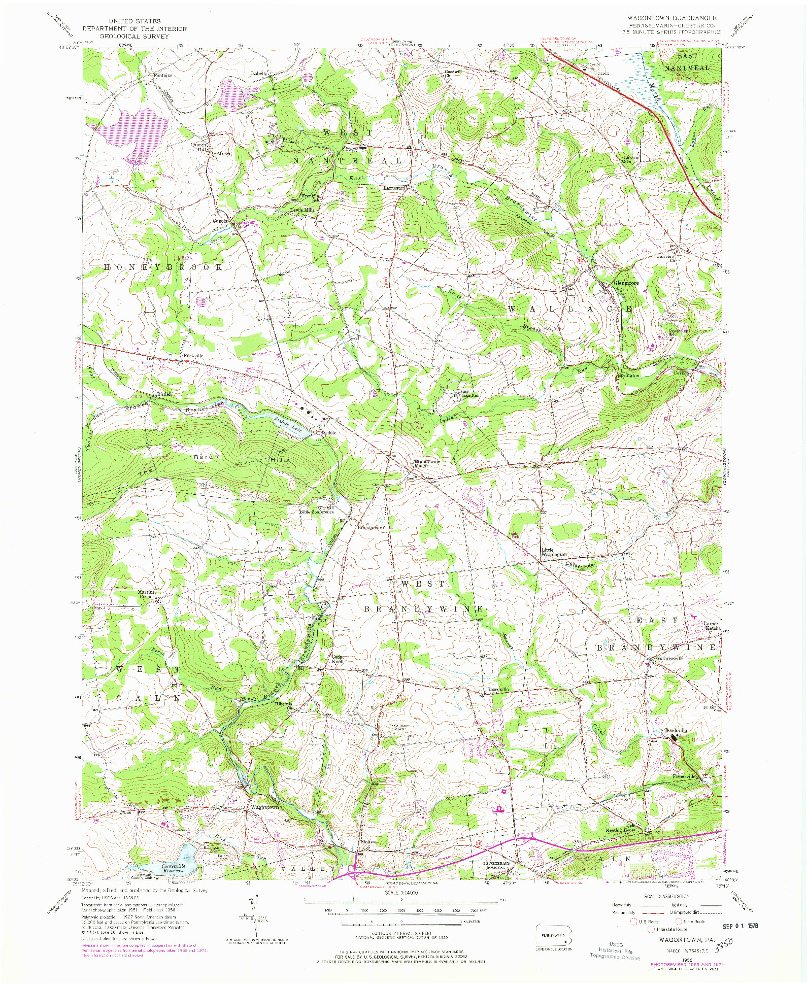 USGS 1:24000-SCALE QUADRANGLE FOR WAGONTOWN, PA 1956