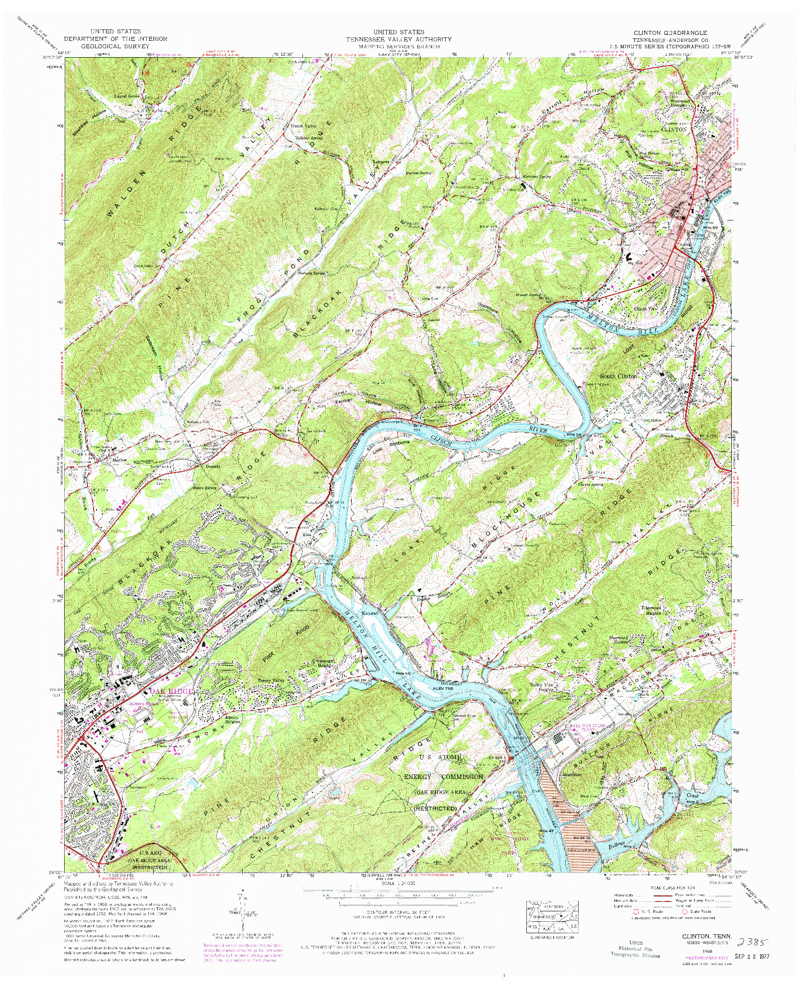 USGS 1:24000-SCALE QUADRANGLE FOR CLIFTON, TN 1968