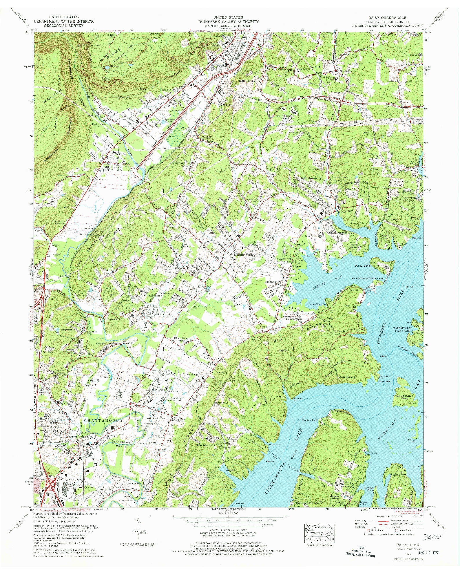 USGS 1:24000-SCALE QUADRANGLE FOR DAISY, TN 1976