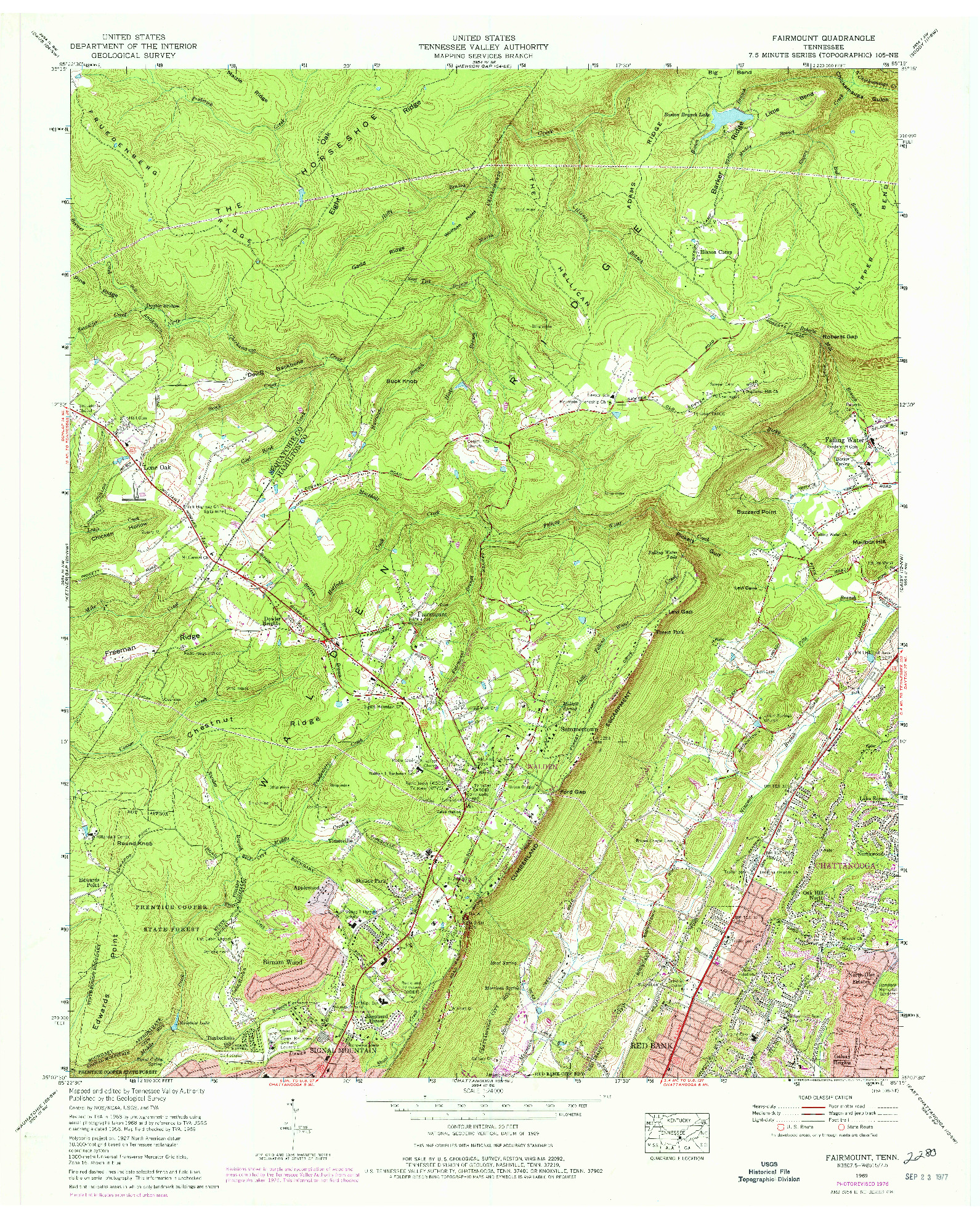 USGS 1:24000-SCALE QUADRANGLE FOR FAIRMOUNT, TN 1969