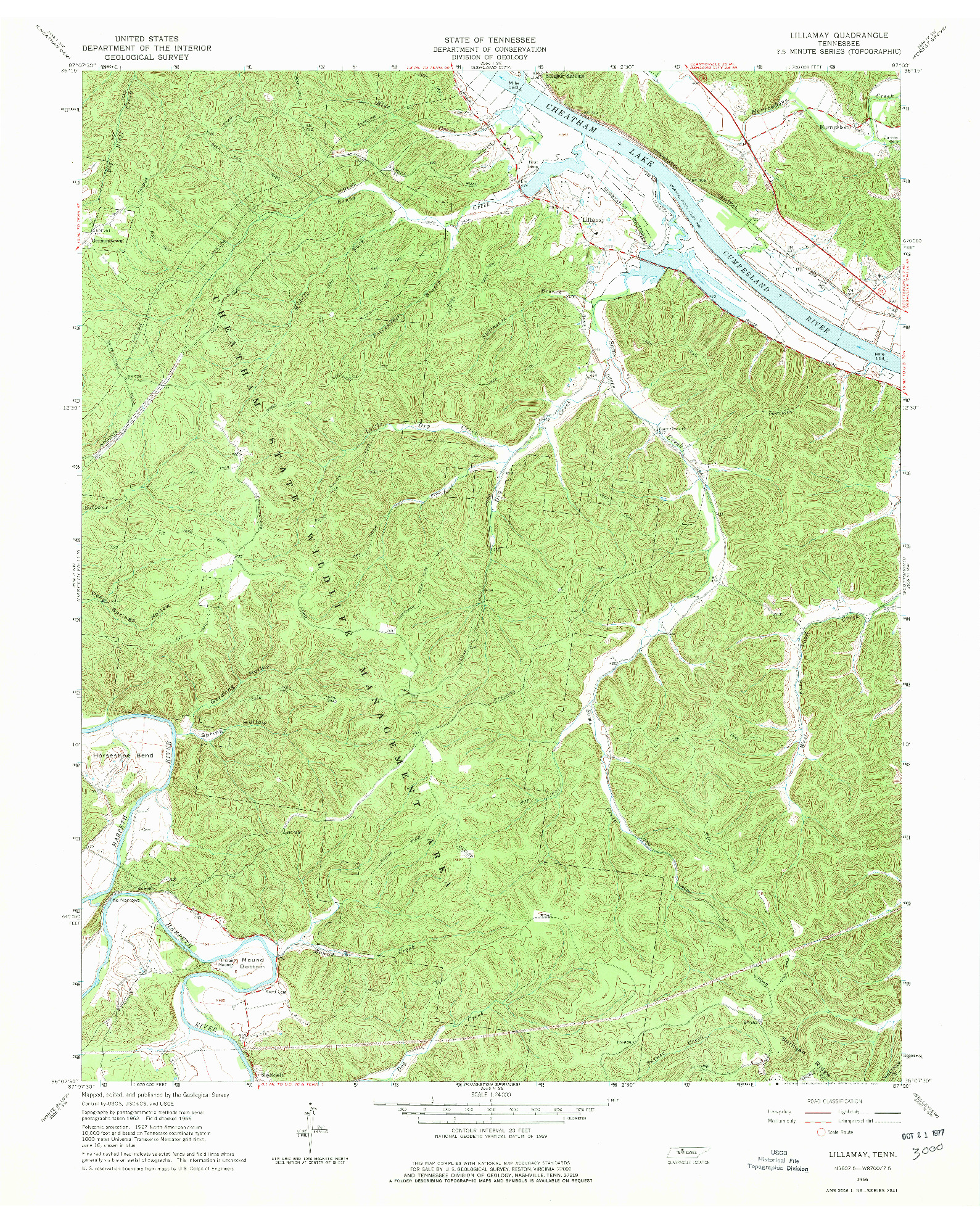 USGS 1:24000-SCALE QUADRANGLE FOR LILLAMAY, TN 1966