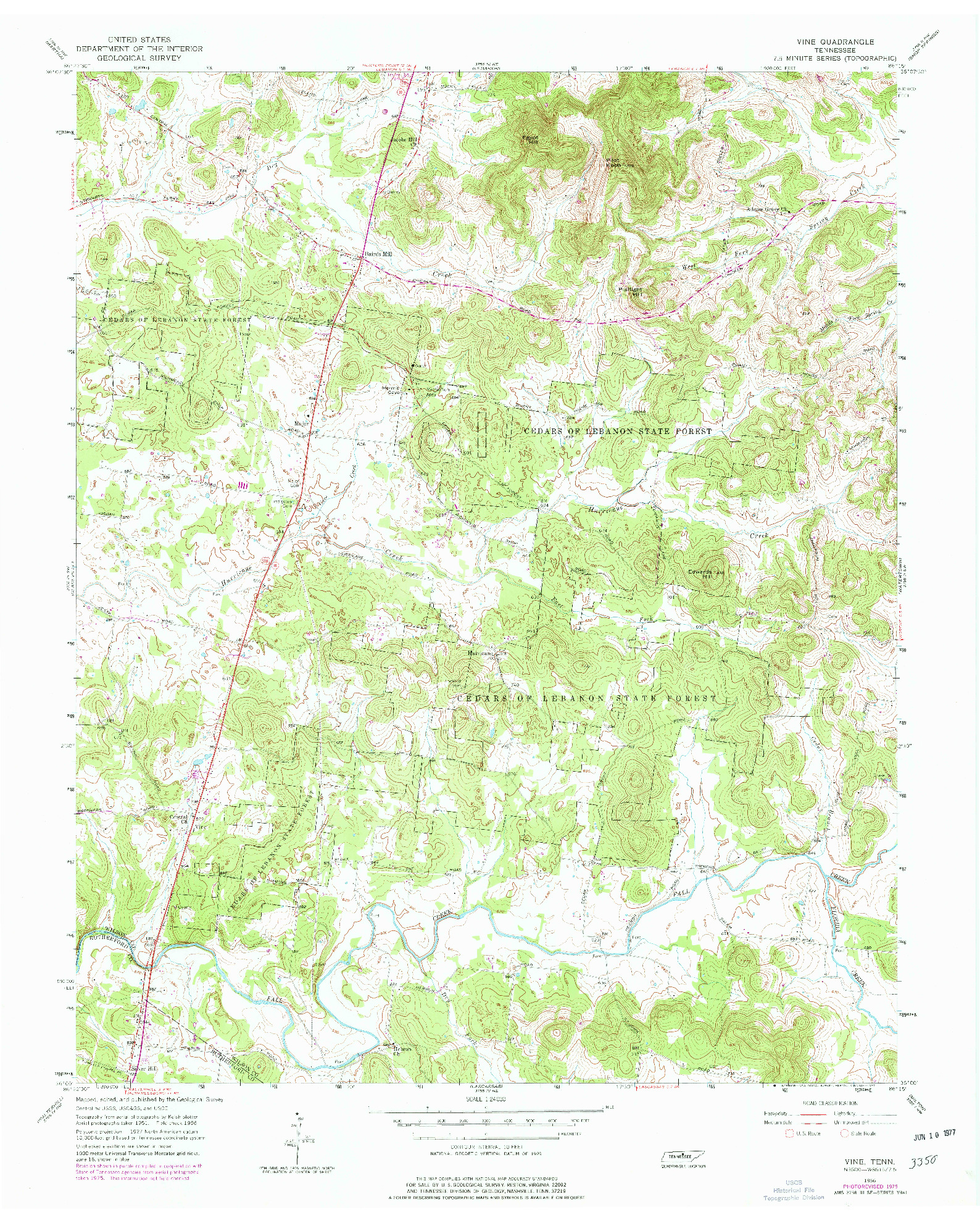 USGS 1:24000-SCALE QUADRANGLE FOR VINE, TN 1956