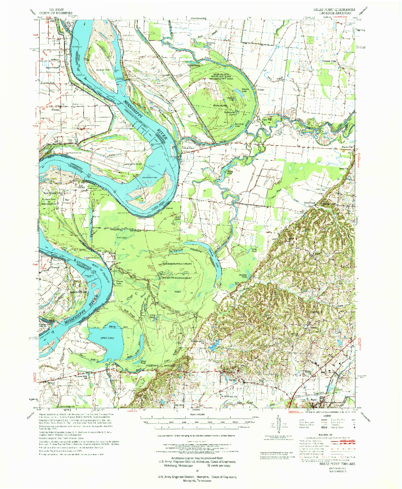 USGS 1:62500-SCALE QUADRANGLE FOR HALES POINT, TN 1977