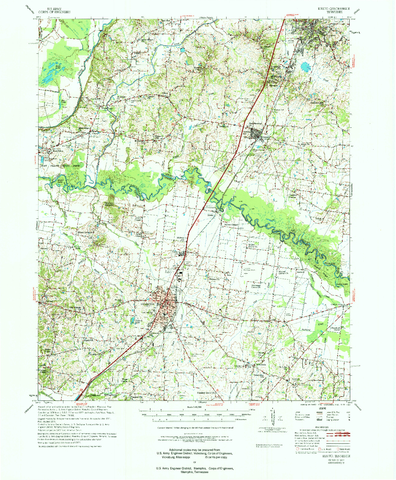 USGS 1:62500-SCALE QUADRANGLE FOR RIALTO, TN 1977