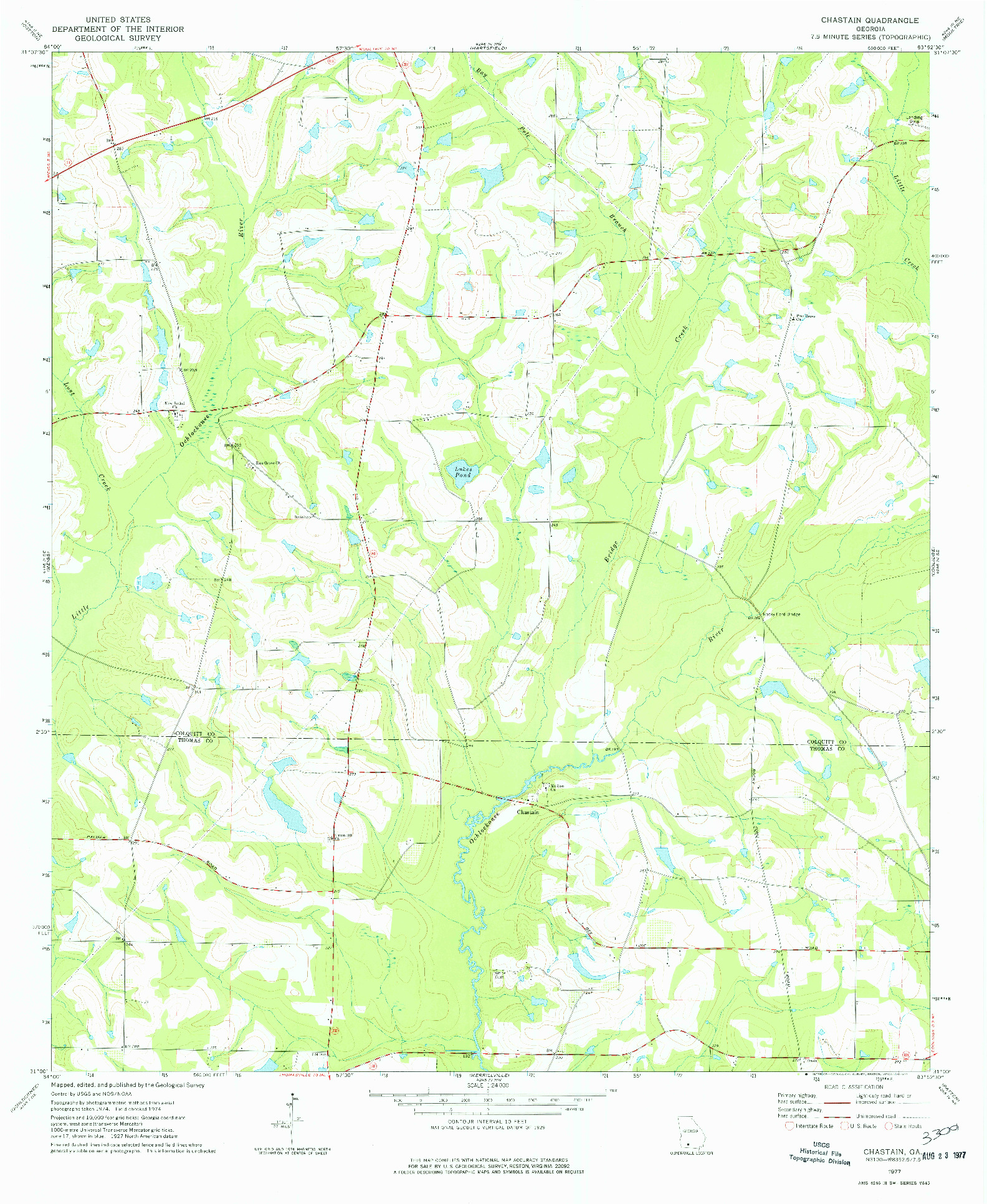 USGS 1:24000-SCALE QUADRANGLE FOR CHASTAIN, GA 1977