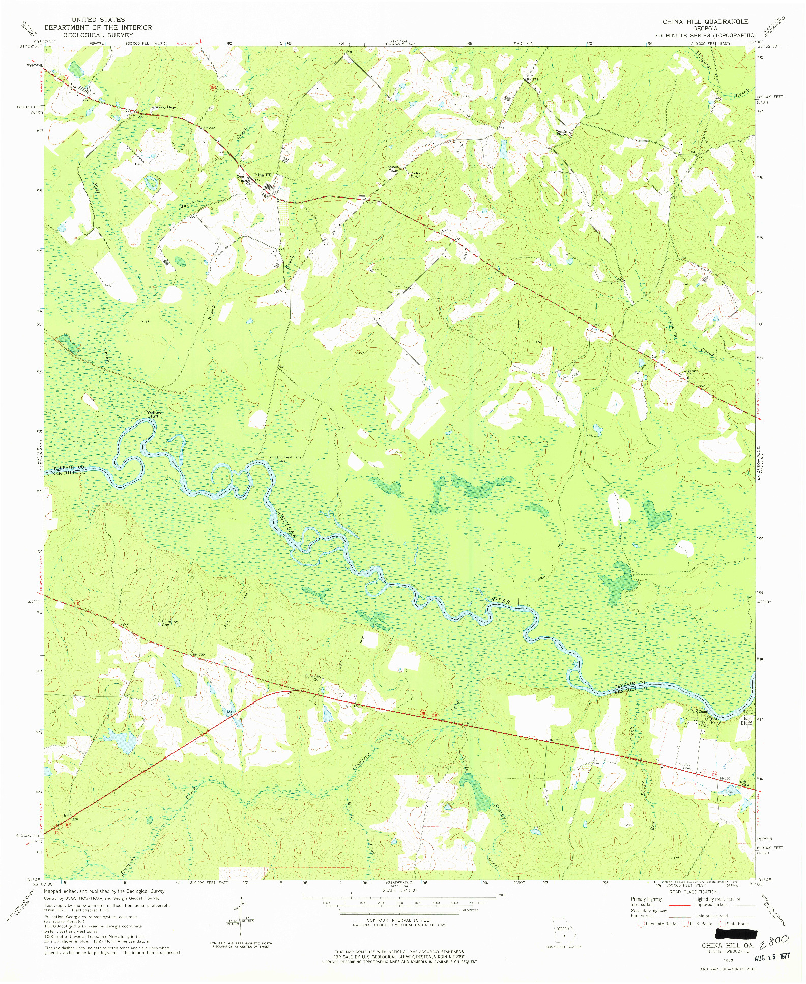 USGS 1:24000-SCALE QUADRANGLE FOR CHINA HILL, GA 1972