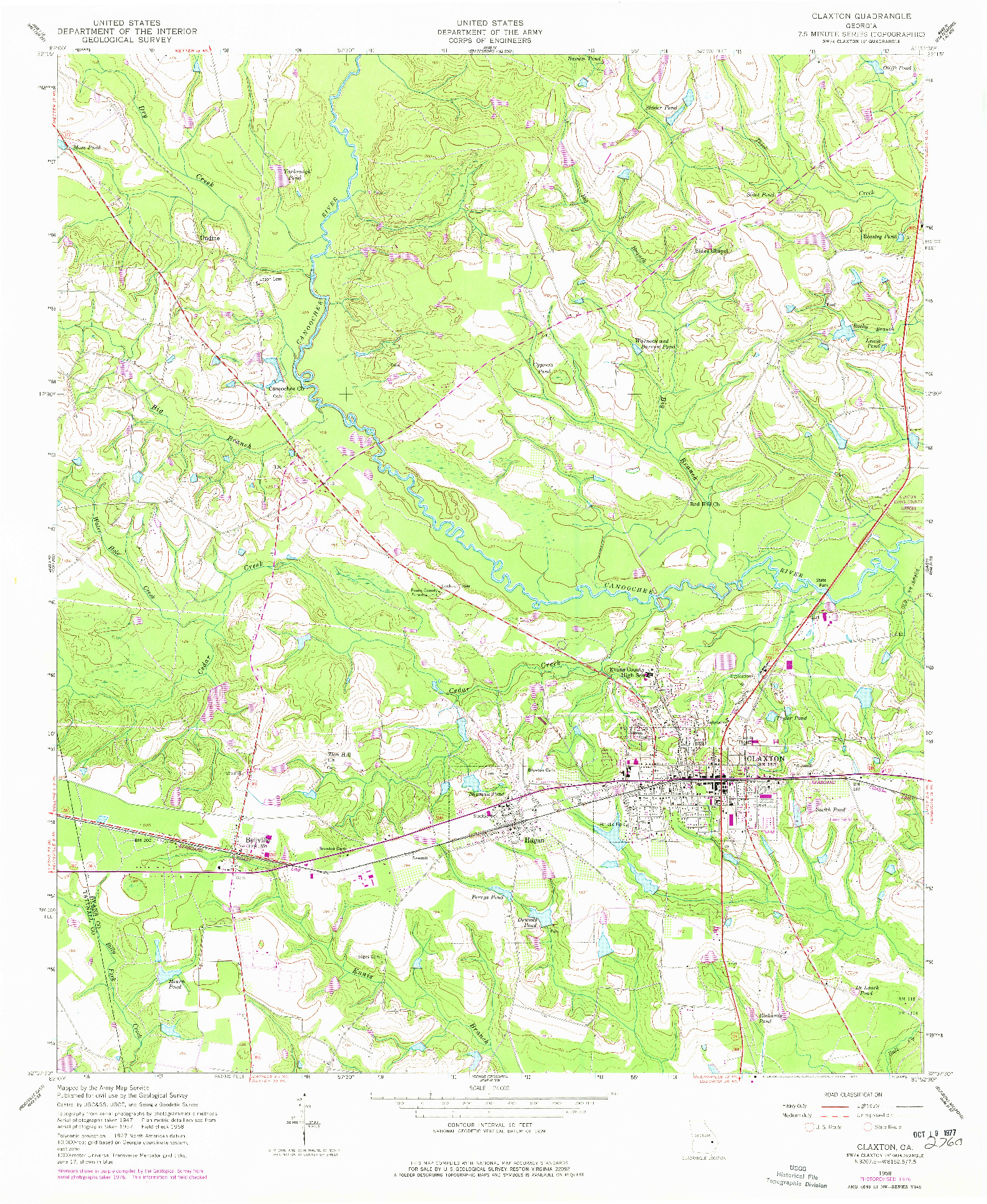 USGS 1:24000-SCALE QUADRANGLE FOR CLAXTON, GA 1958