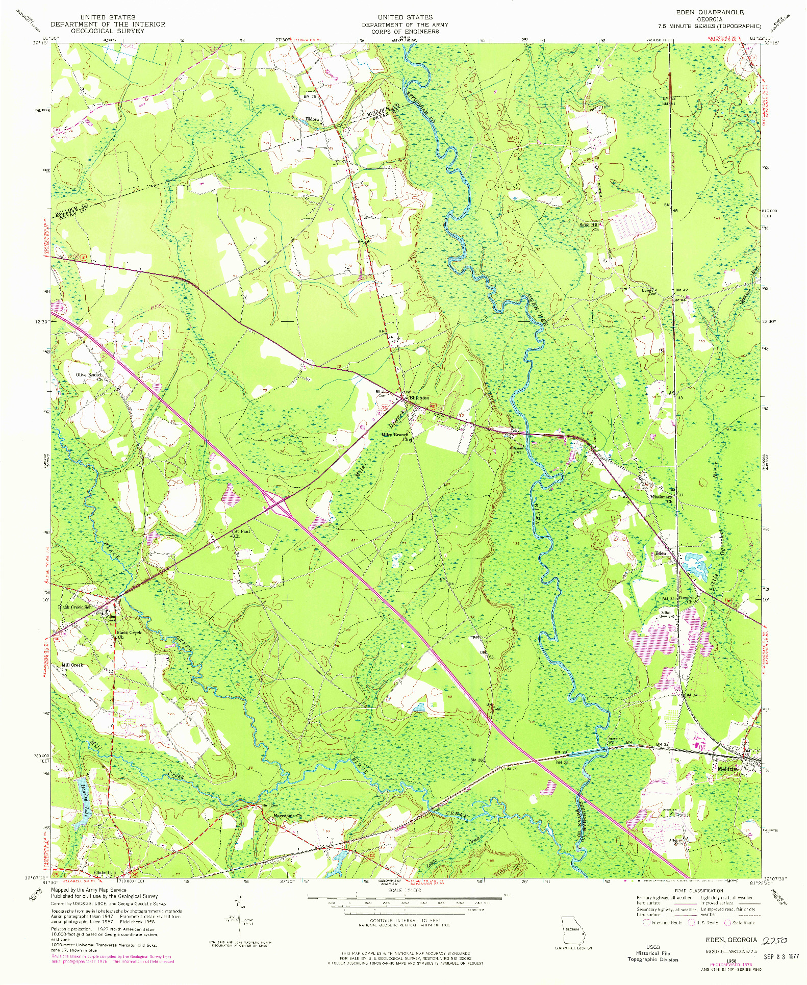 USGS 1:24000-SCALE QUADRANGLE FOR EDEN, GA 1958