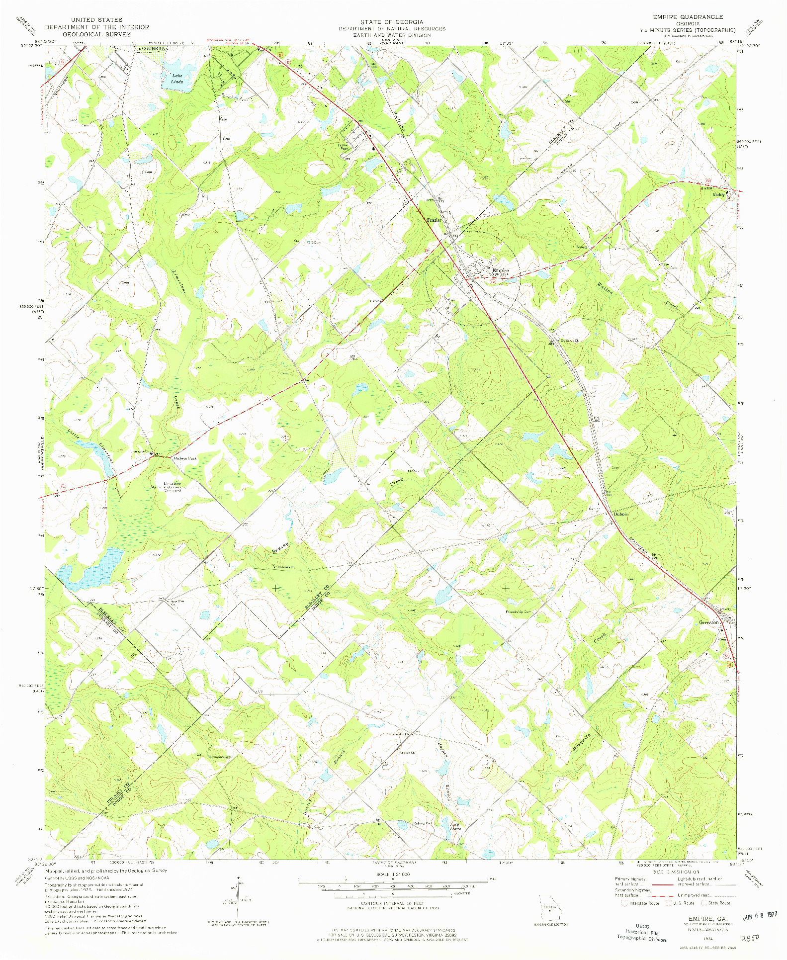 USGS 1:24000-SCALE QUADRANGLE FOR EMPIRE, GA 1974