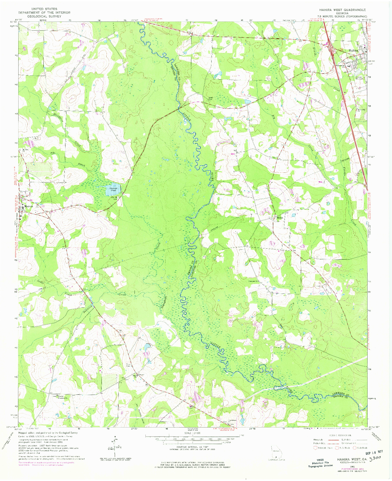 USGS 1:24000-SCALE QUADRANGLE FOR HAHIRA WEST, GA 1961