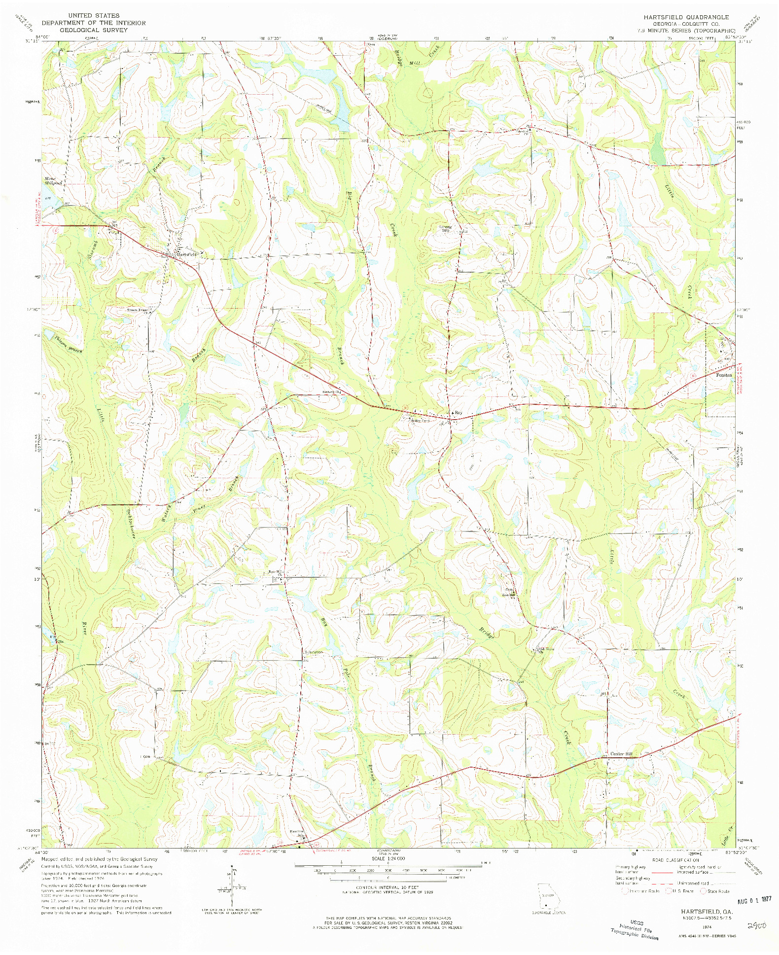 USGS 1:24000-SCALE QUADRANGLE FOR HARTSFIELD, GA 1974