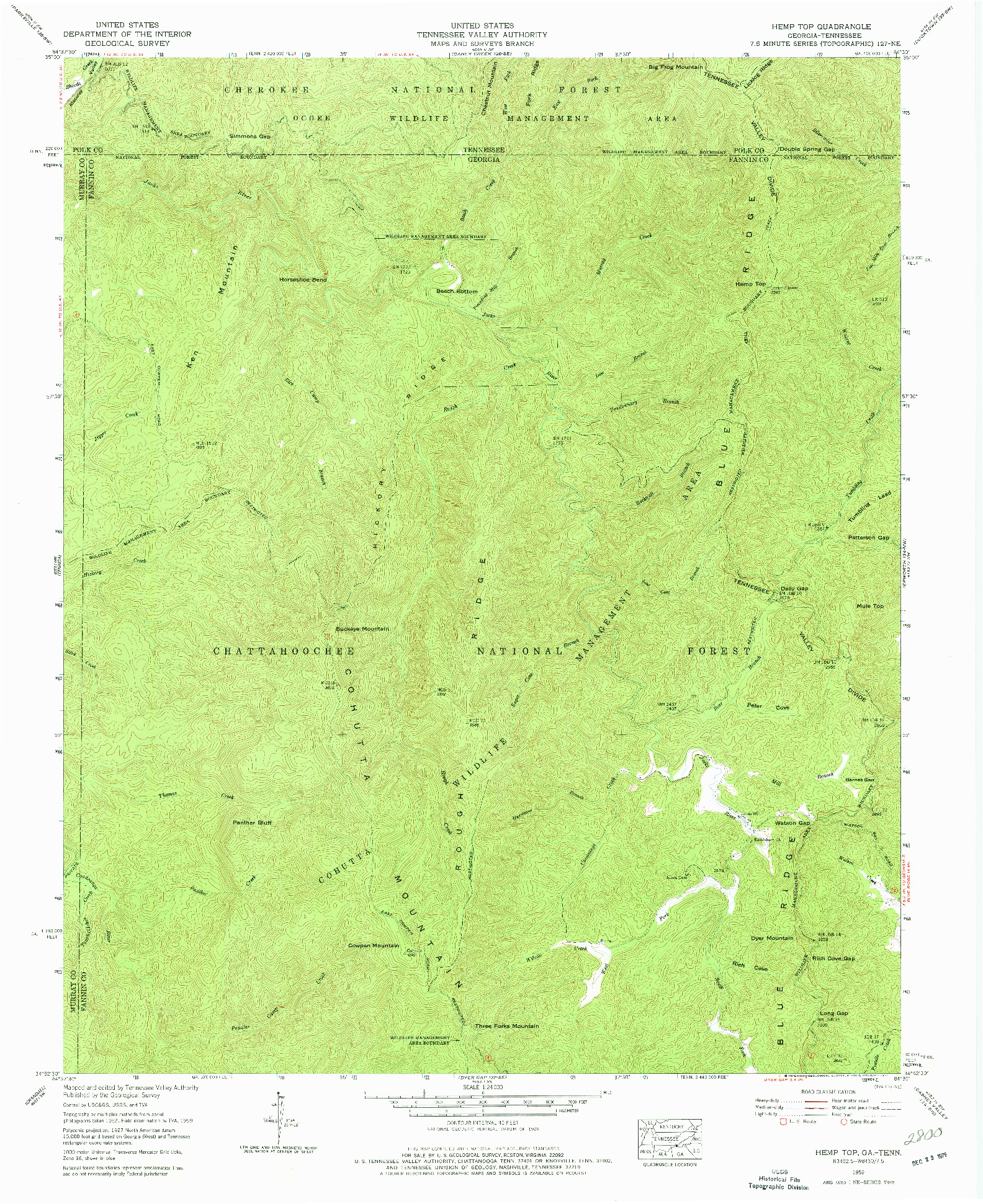 USGS 1:24000-SCALE QUADRANGLE FOR HEMP TOP, GA 1959