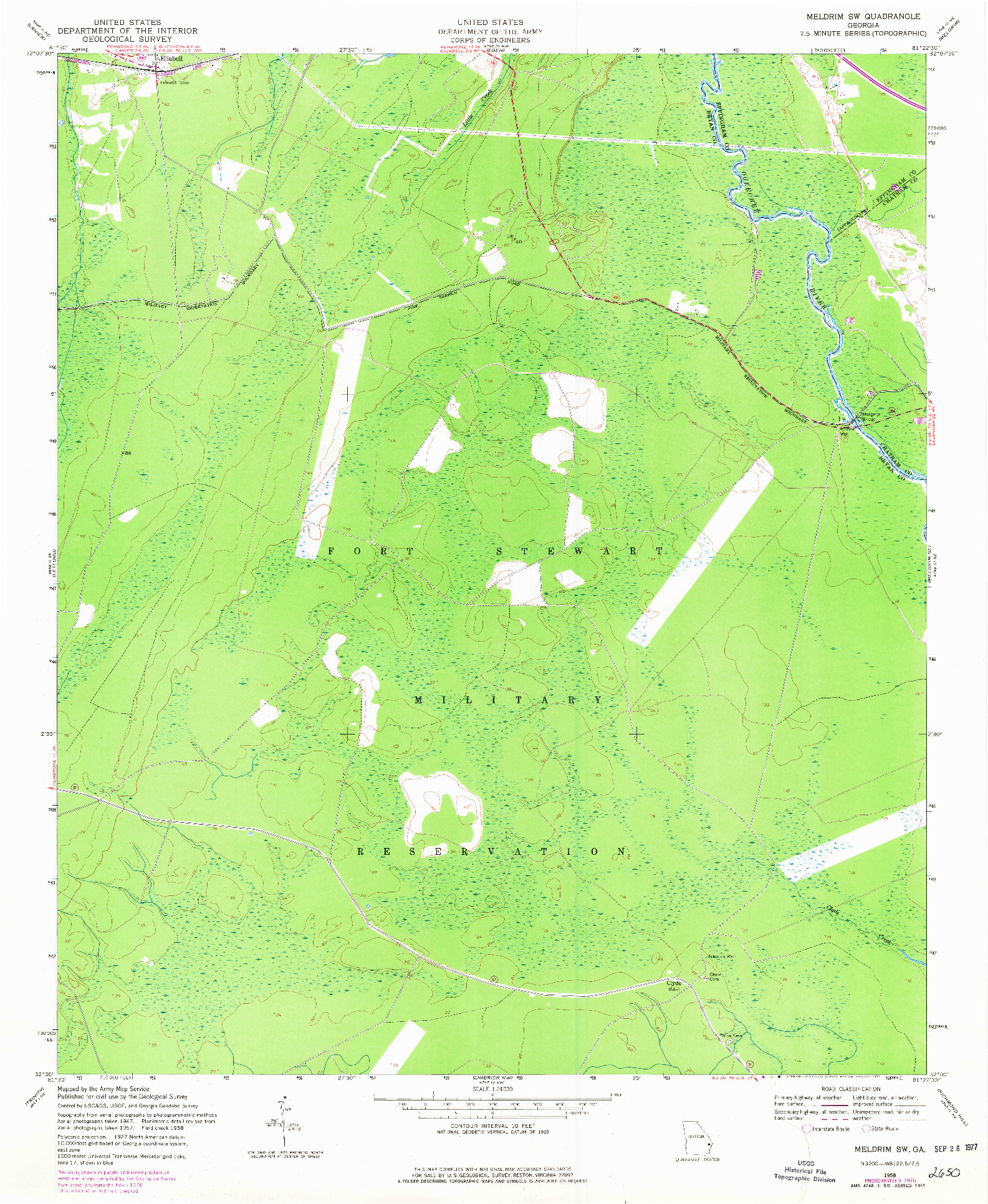 USGS 1:24000-SCALE QUADRANGLE FOR MELDRIM SW, GA 1958