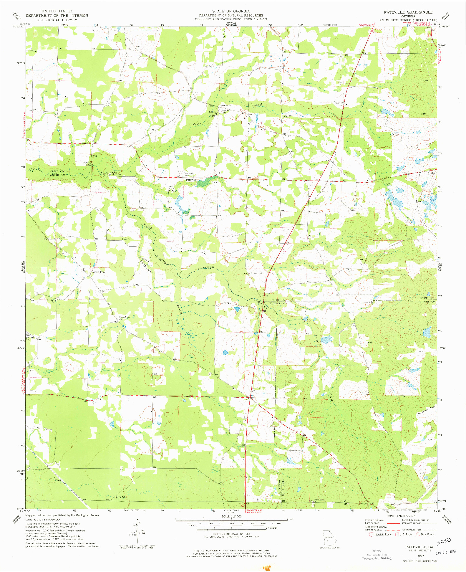 USGS 1:24000-SCALE QUADRANGLE FOR PATEVILLE, GA 1977