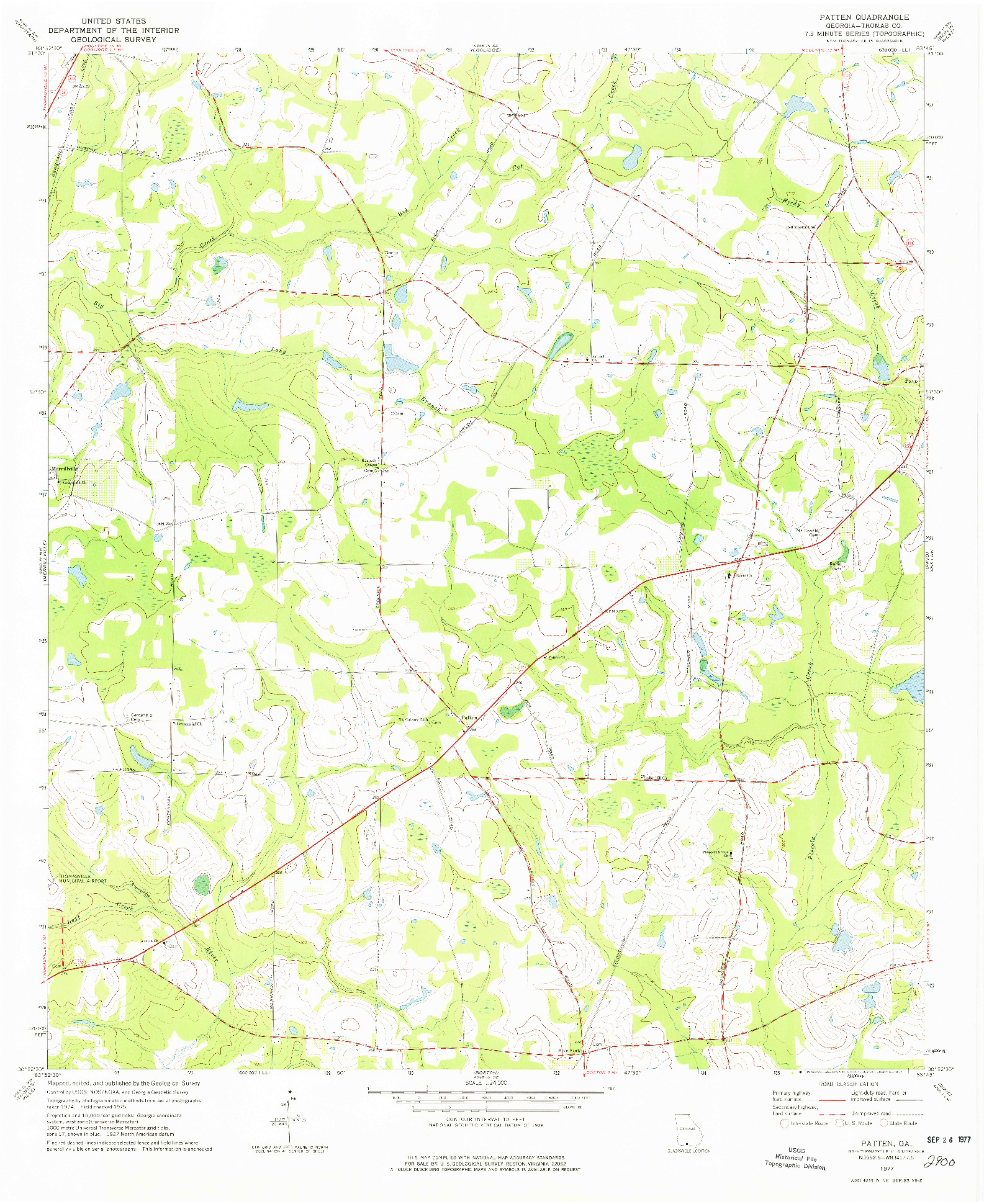 USGS 1:24000-SCALE QUADRANGLE FOR PATTEN, GA 1977