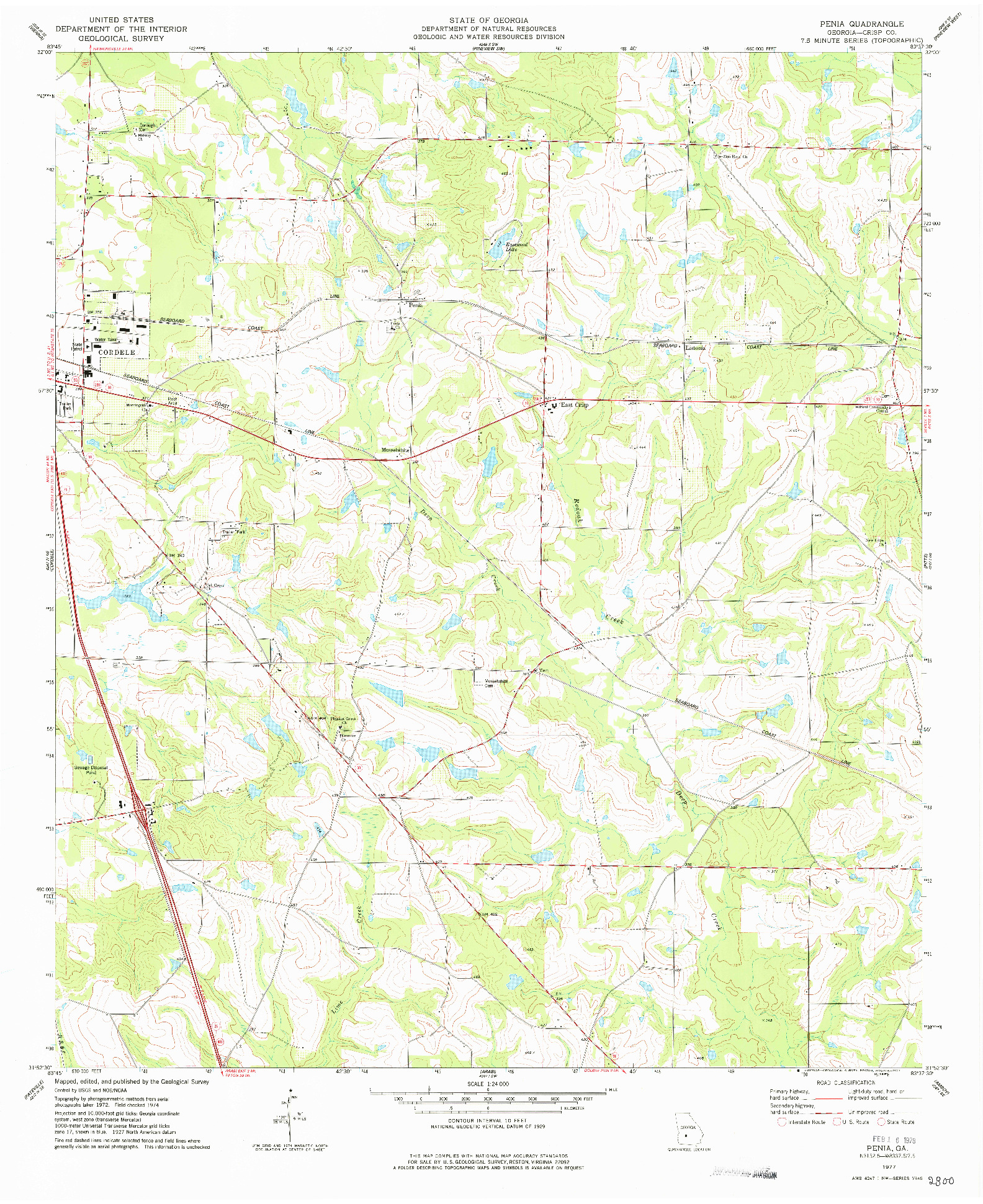 USGS 1:24000-SCALE QUADRANGLE FOR PENIA, GA 1977