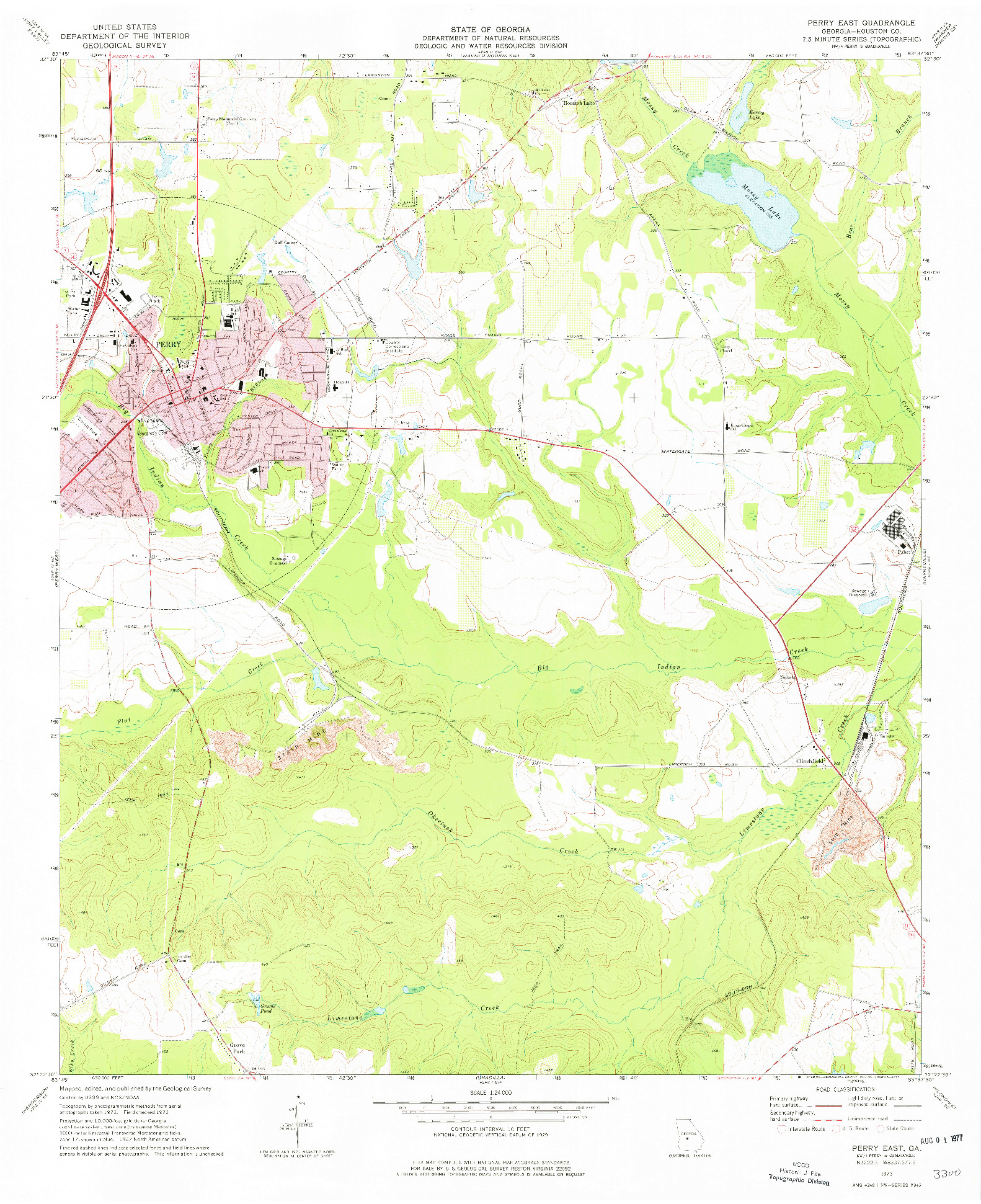 USGS 1:24000-SCALE QUADRANGLE FOR PERRY EAST, GA 1973